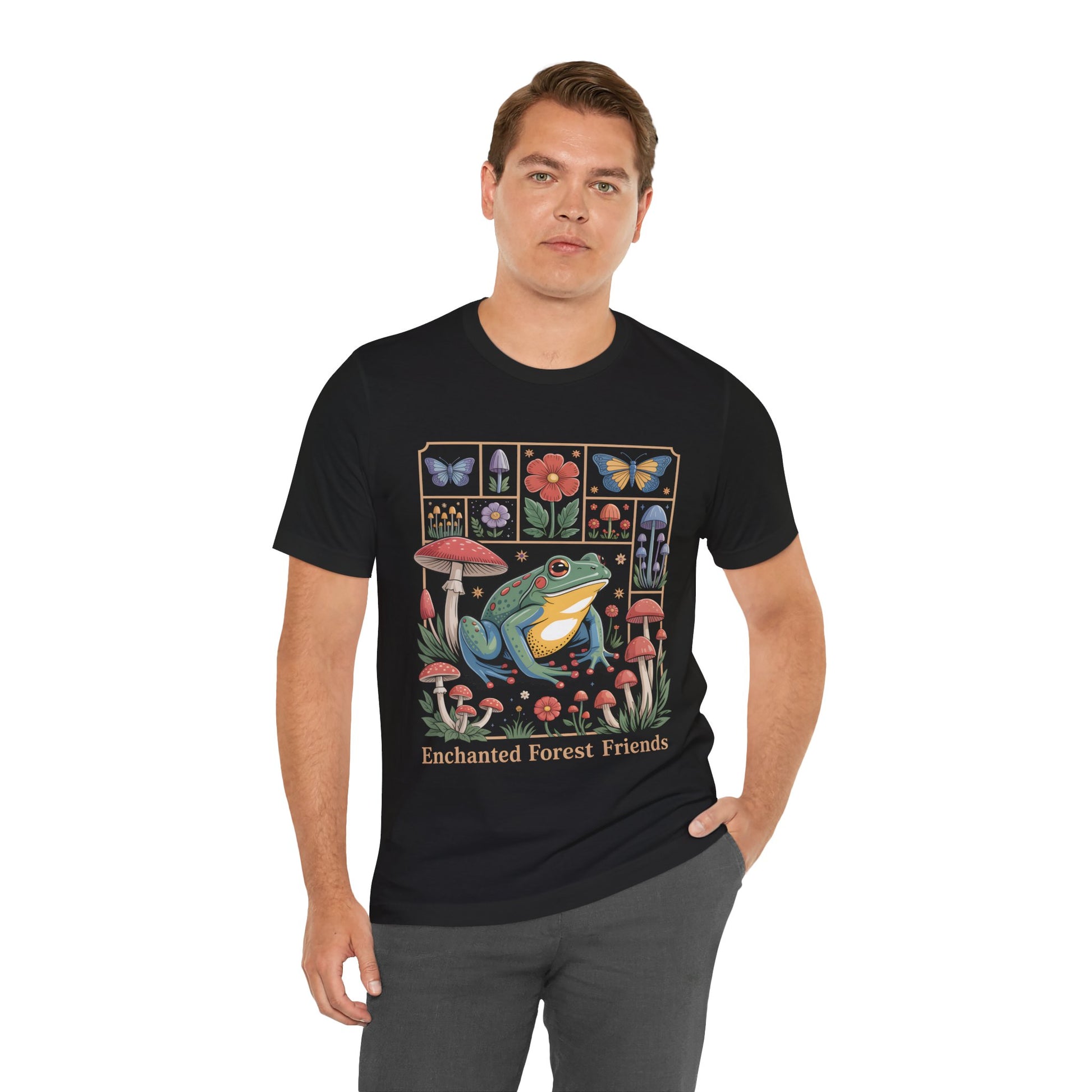 Cottagecore Frog T-Shirt - Enchanted Forest Nature Aesthetic Bella Canvas 3001