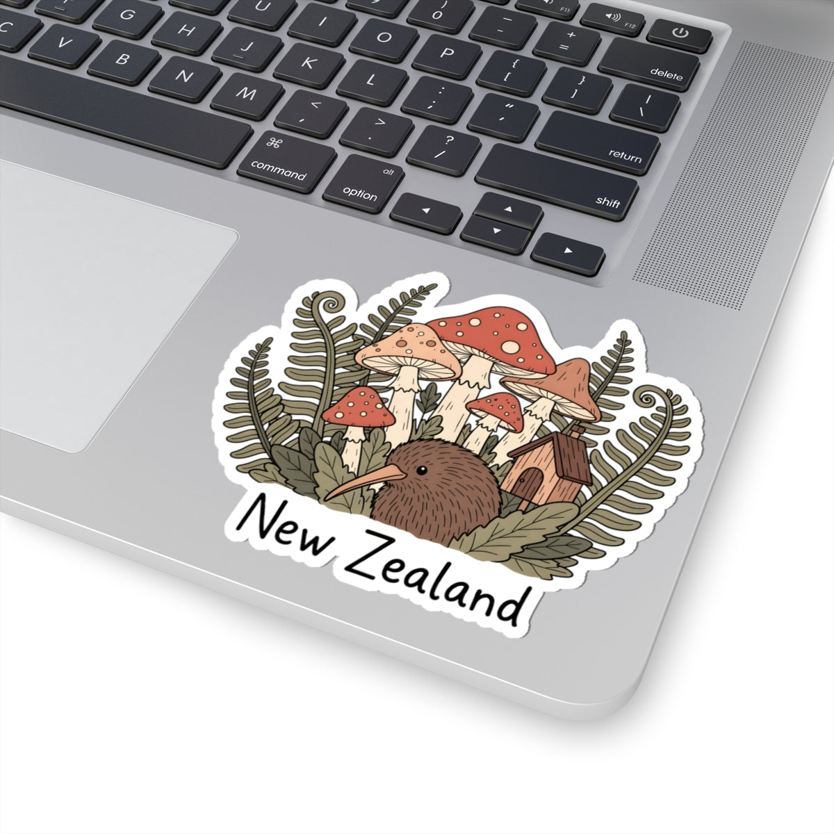 New Zealand Kiwi Bird Sticker - Cute NZ Nature Mushroom Fern Forest Vinyl Decal 3" 4" 6" Inch