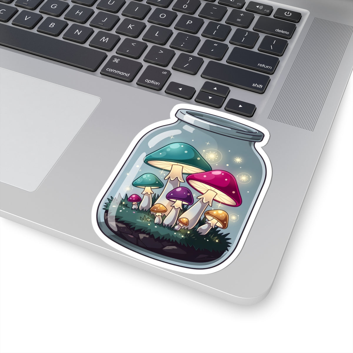 Magical Terrarium Mushroom Jar Sticker - Colorful Fairycore Fungi Vinyl Decal 3" 4" 6" Inch