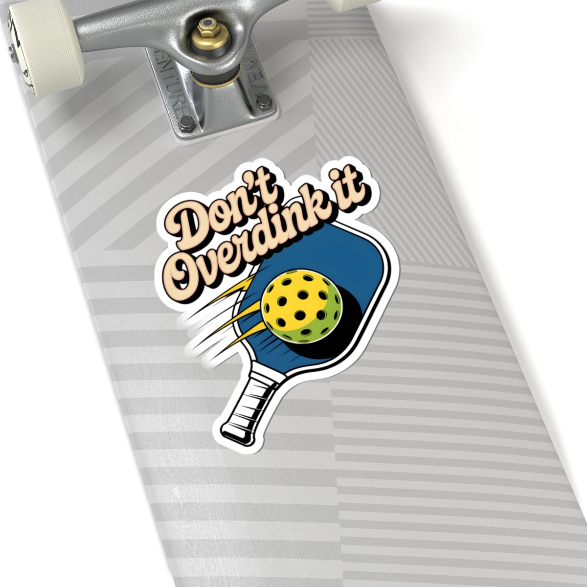 Don't Overdink It Pickleball Sticker | Funny Retro Decal for Water Bottle, Laptop