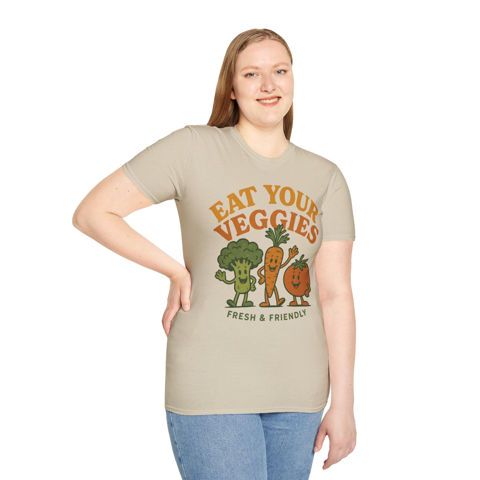 Retro Eat Your Veggies T-Shirt - Vintage Retro Vegan Vegetarian Tee