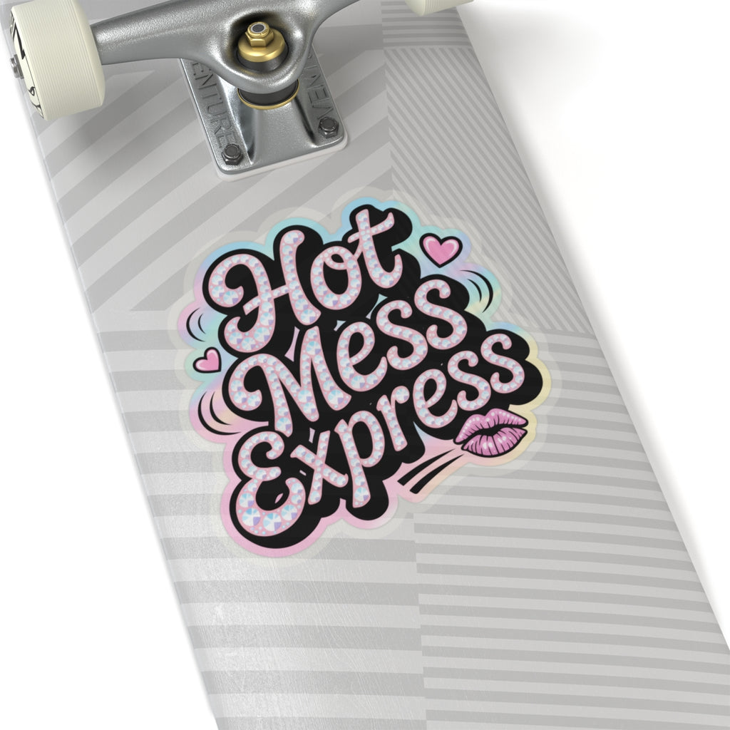Y2K Hot Mess Express Sticker - Funny Retro 2000s Aesthetic Attitude Quote Decal