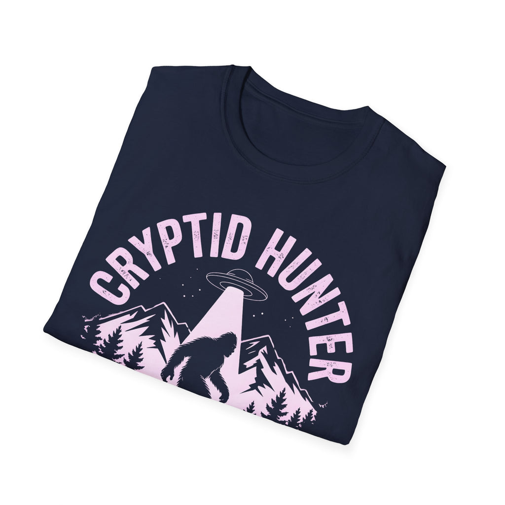 Cryptid Hunter Squad Bigfoot UFO T-Shirt, Sasquatch Alien Abduction Graphic Tee