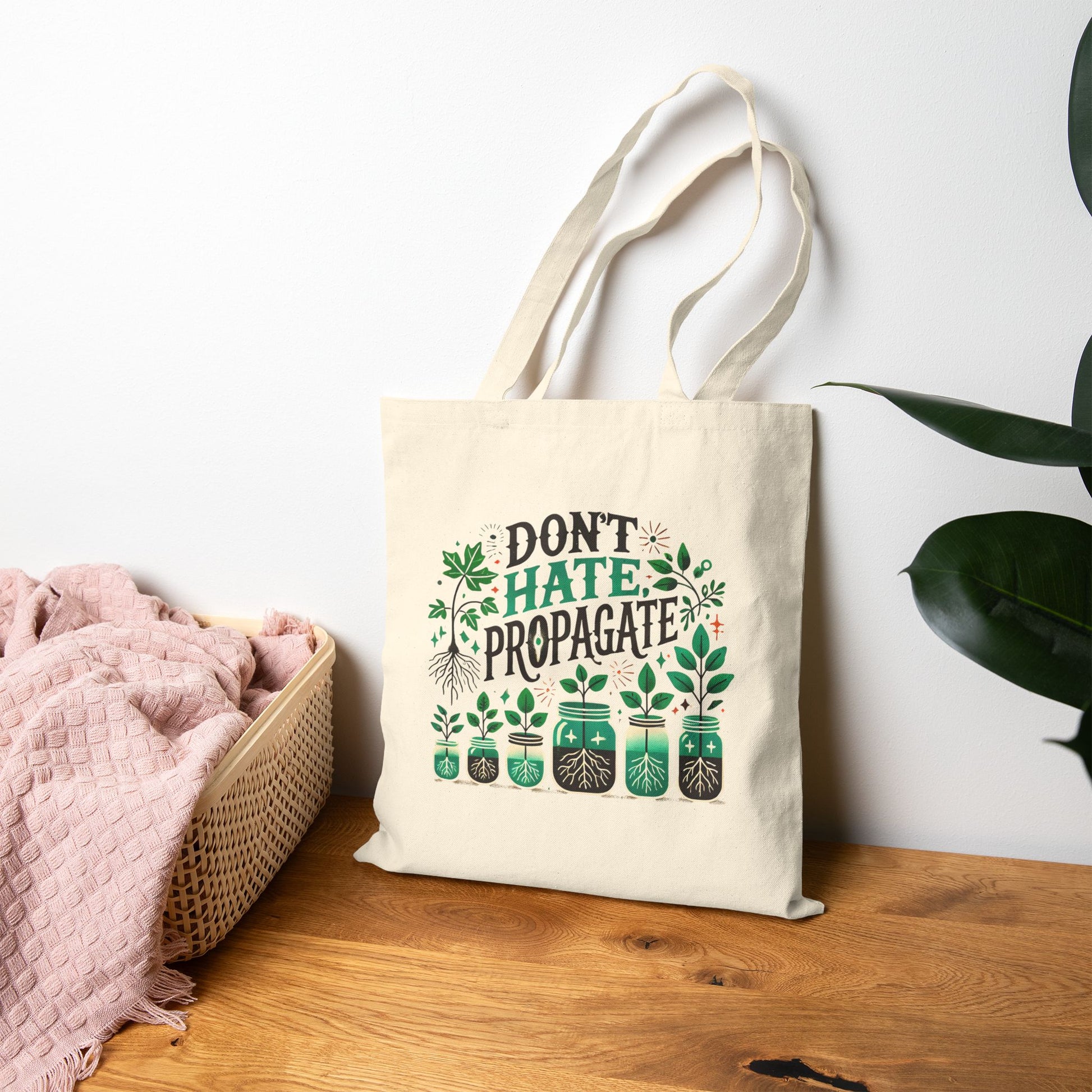 Plant Lover Canvas Tote Bag - Don't Hate Propagate