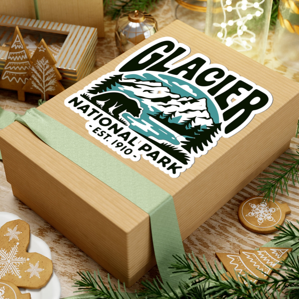 Glacier National Park Bear Sticker - Hiking Outdoor Adventure Montana Wildlife Vinyl Decal 3" 4" 6" Inch