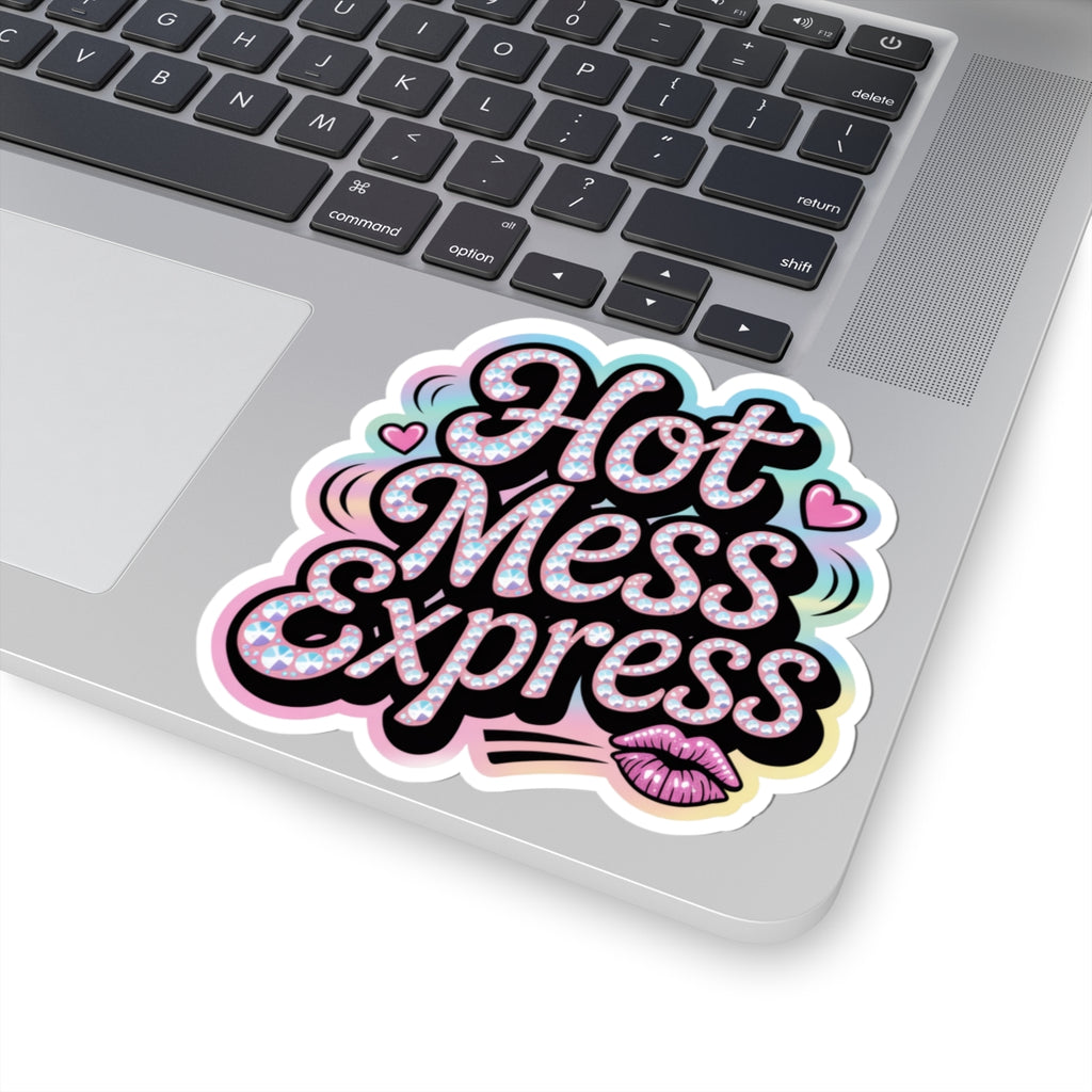 Y2K Hot Mess Express Sticker - Funny Retro 2000s Aesthetic Attitude Quote Decal