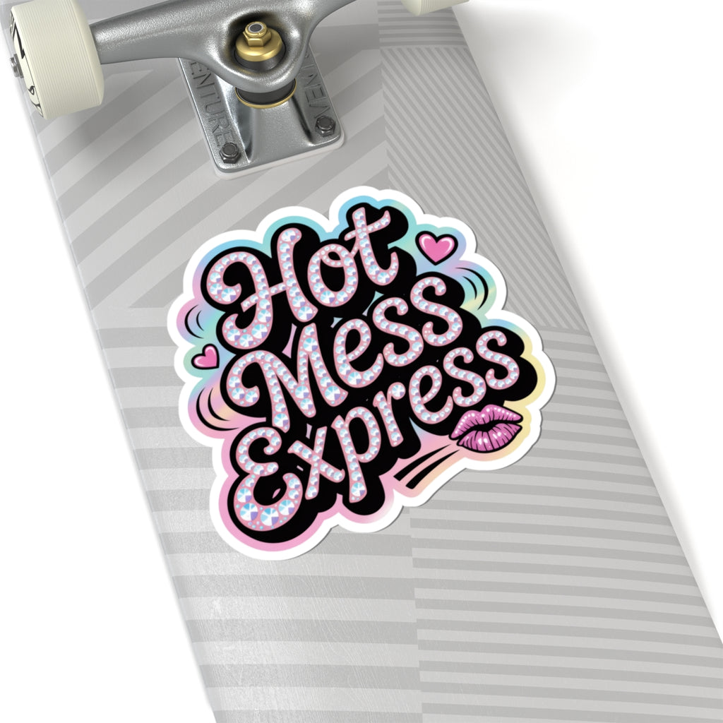 Y2K Hot Mess Express Sticker - Funny Retro 2000s Aesthetic Attitude Quote Decal