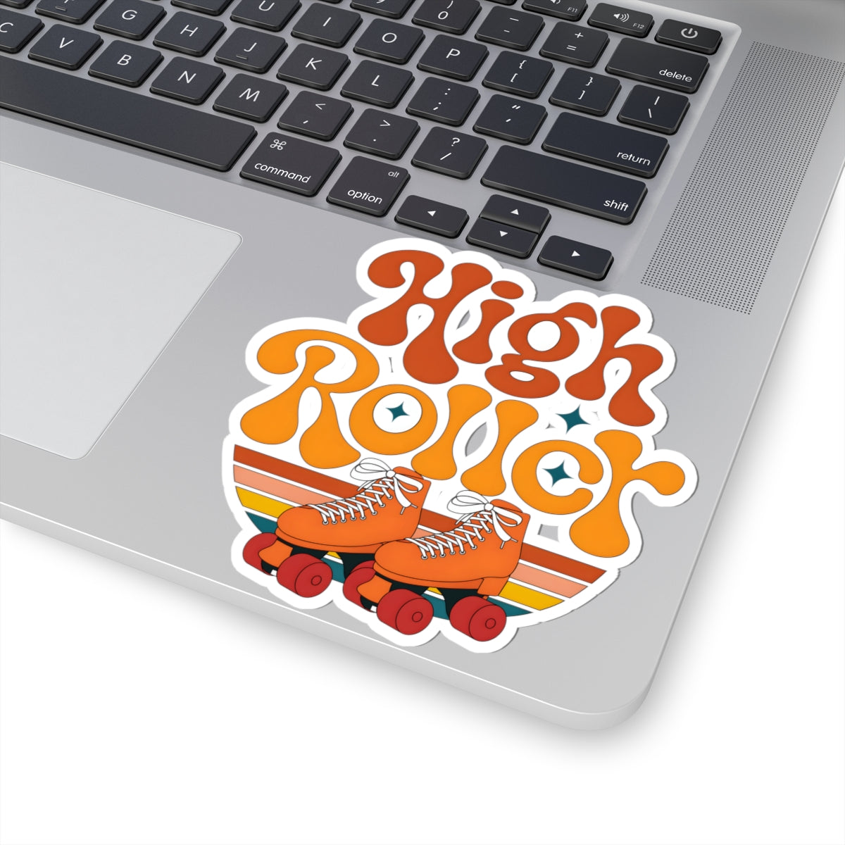 Retro High Roller Skate Sticker - Pink Heart Roller Derby 80s 90s Vinyl Decal 3" 4" 6" Inch