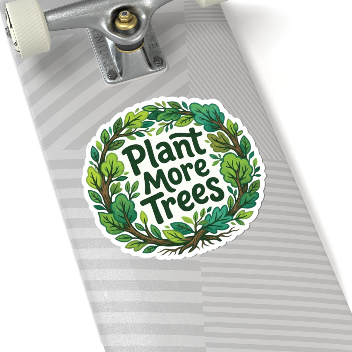 Plant More Trees Sticker Green Leaf Wreath Vinyl Decal Nature Environmental Eco Awareness Forest Art 3" 4" 6" Inch