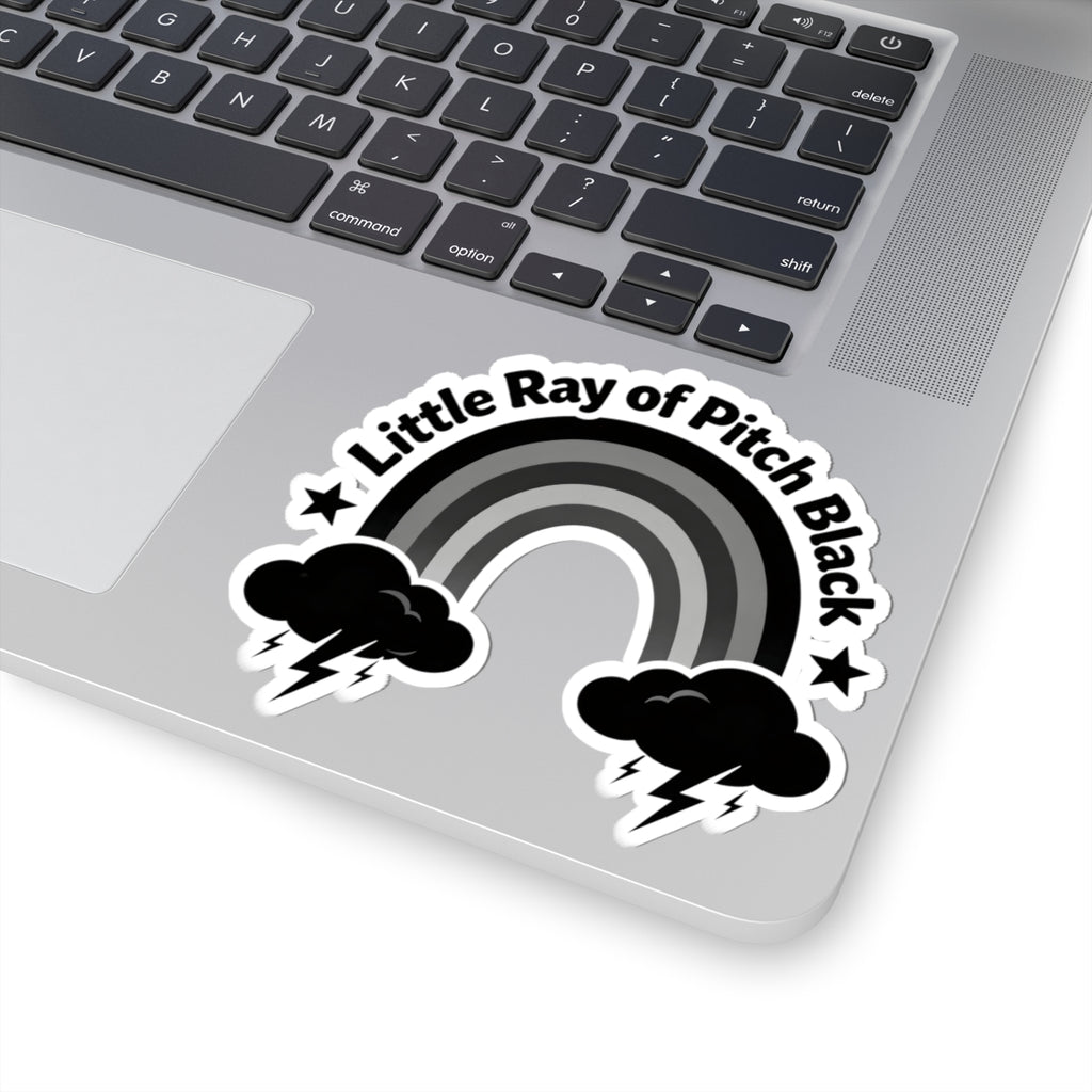 Little Ray of Pitch Black Rainbow Sticker - Funny Sarcastic Goth Vinyl Decal 3" 4" 6" Inch