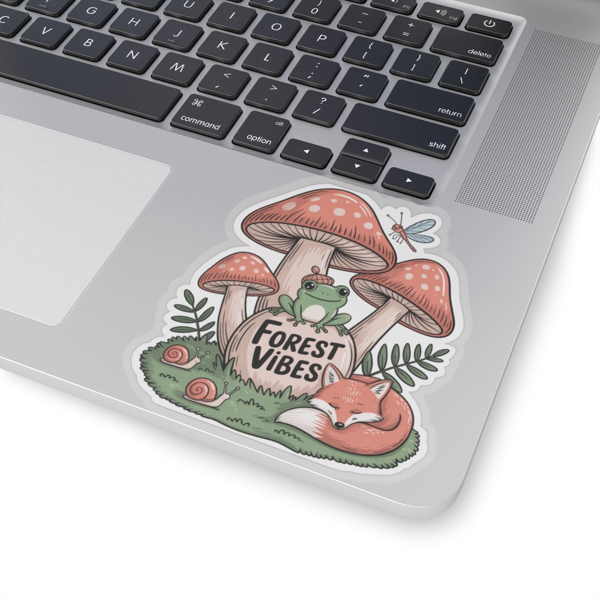 Forest Vibes Sticker Cute Frog Fox Mushrooms Snail Ladybug Woodland Creatures