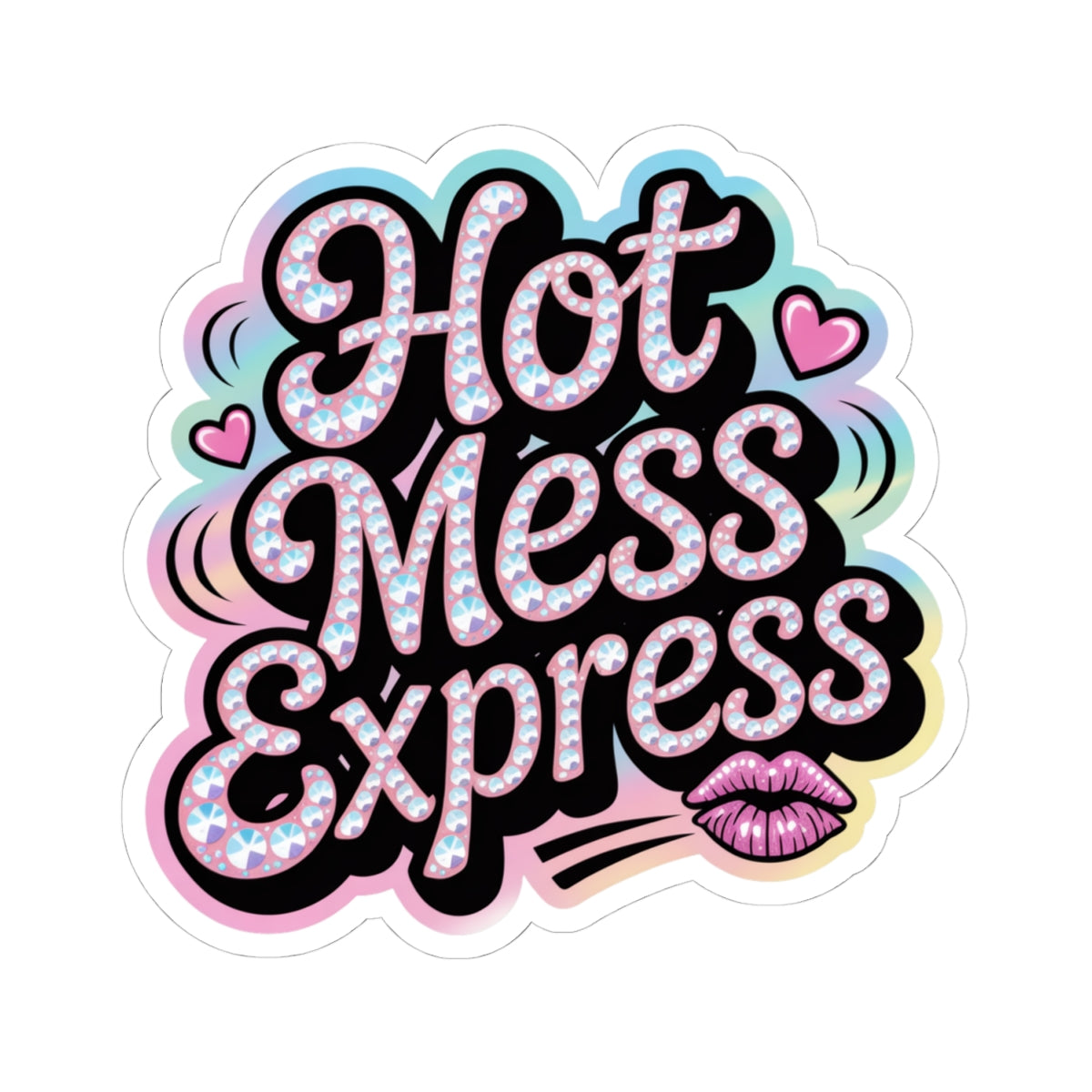 Y2K Hot Mess Express Sticker - Funny Retro 2000s Aesthetic Attitude Quote Decal