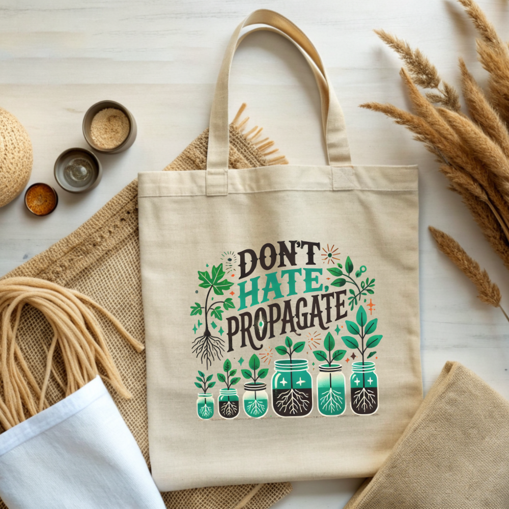 Plant Lover Canvas Tote Bag - Don't Hate Propagate