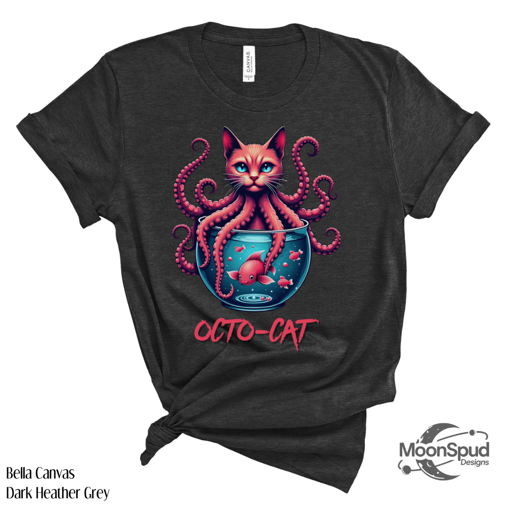 Creepy Cute Cat Octopus T-Shirt - Funny Hybrid Monster Tee for Halloween