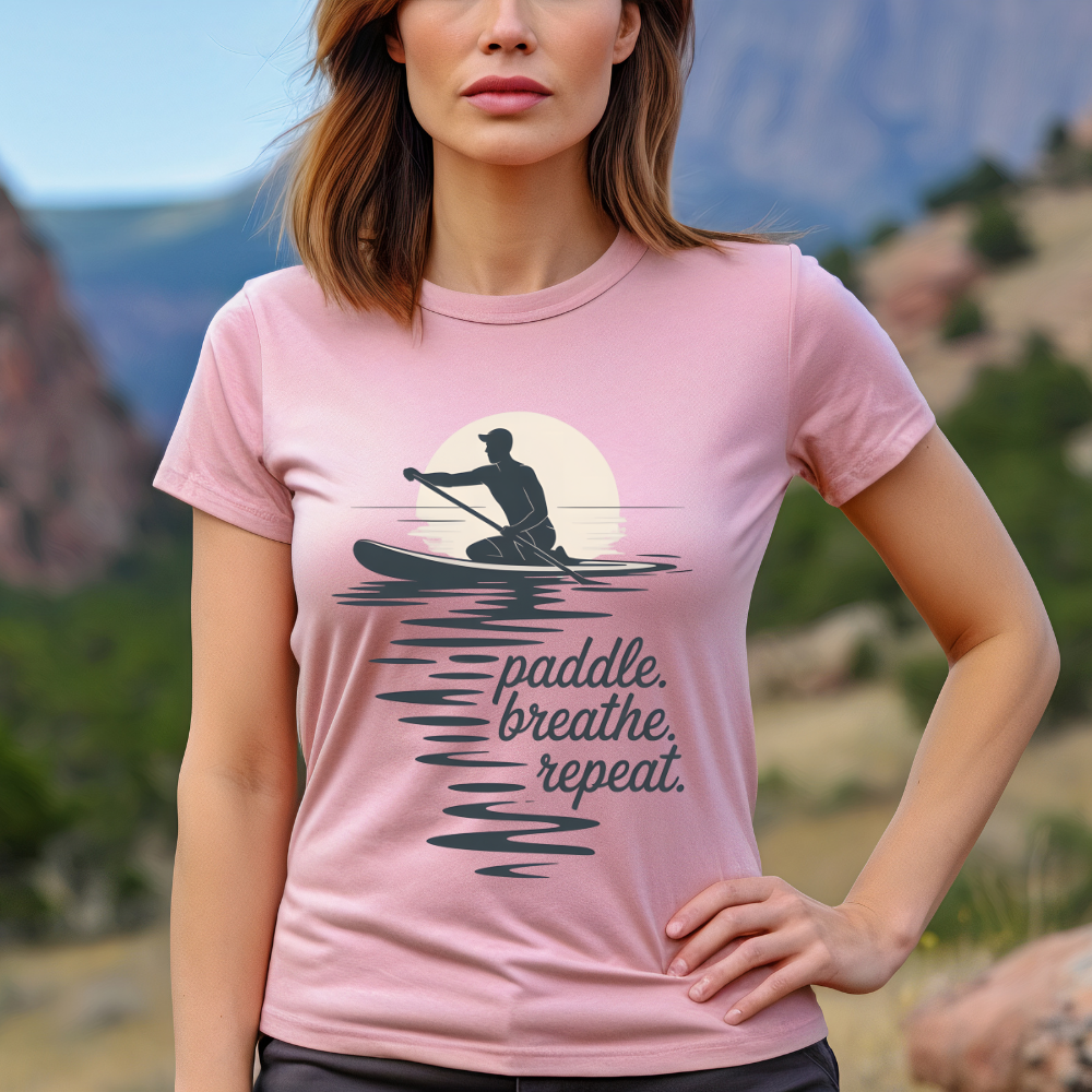 Paddle, Breathe, Repeat T-Shirt - Paddleboarding Shirt SUP Tee