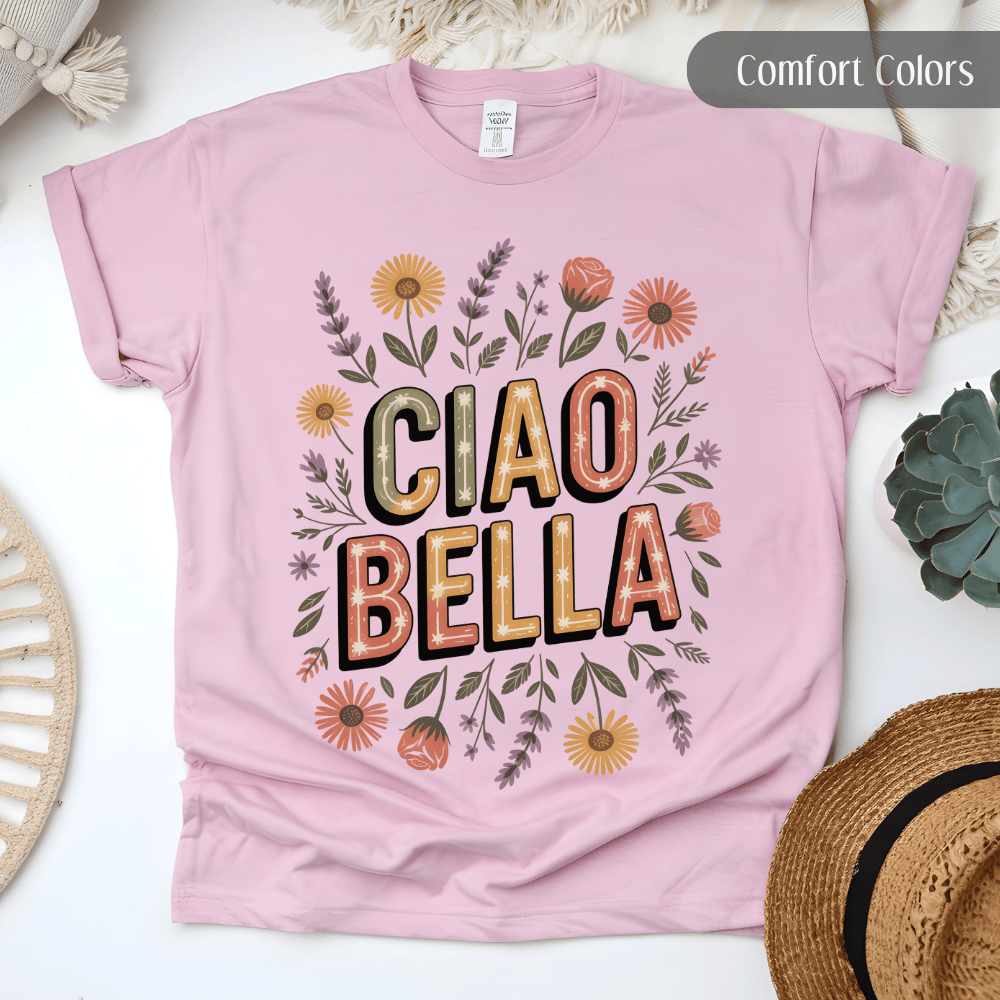 Ciao Bella Comfort Colors 1717 T-Shirt -Vintage Italy Travel Tee