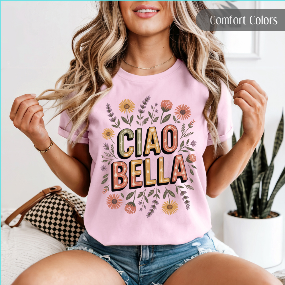 Ciao Bella Comfort Colors 1717 T-Shirt -Vintage Italy Travel Tee