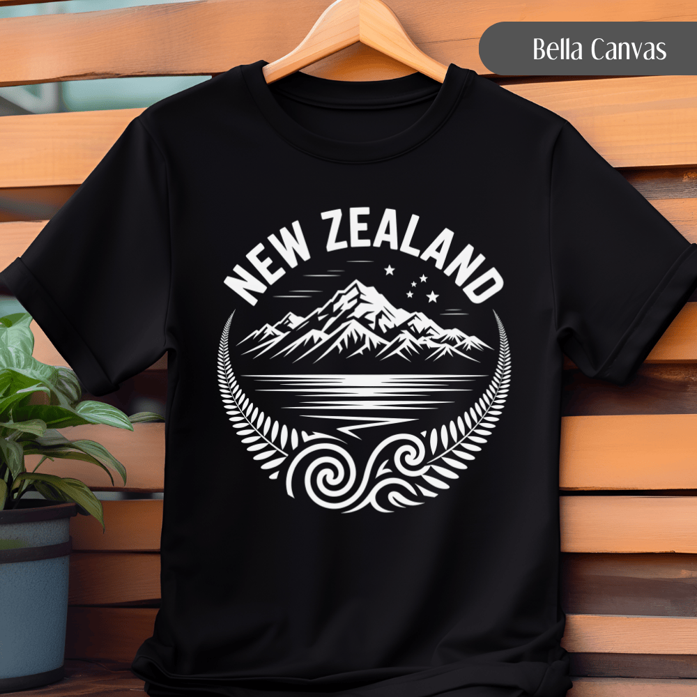 New Zealand Shirt - Maori Aotearoa Tee with Silver Fern