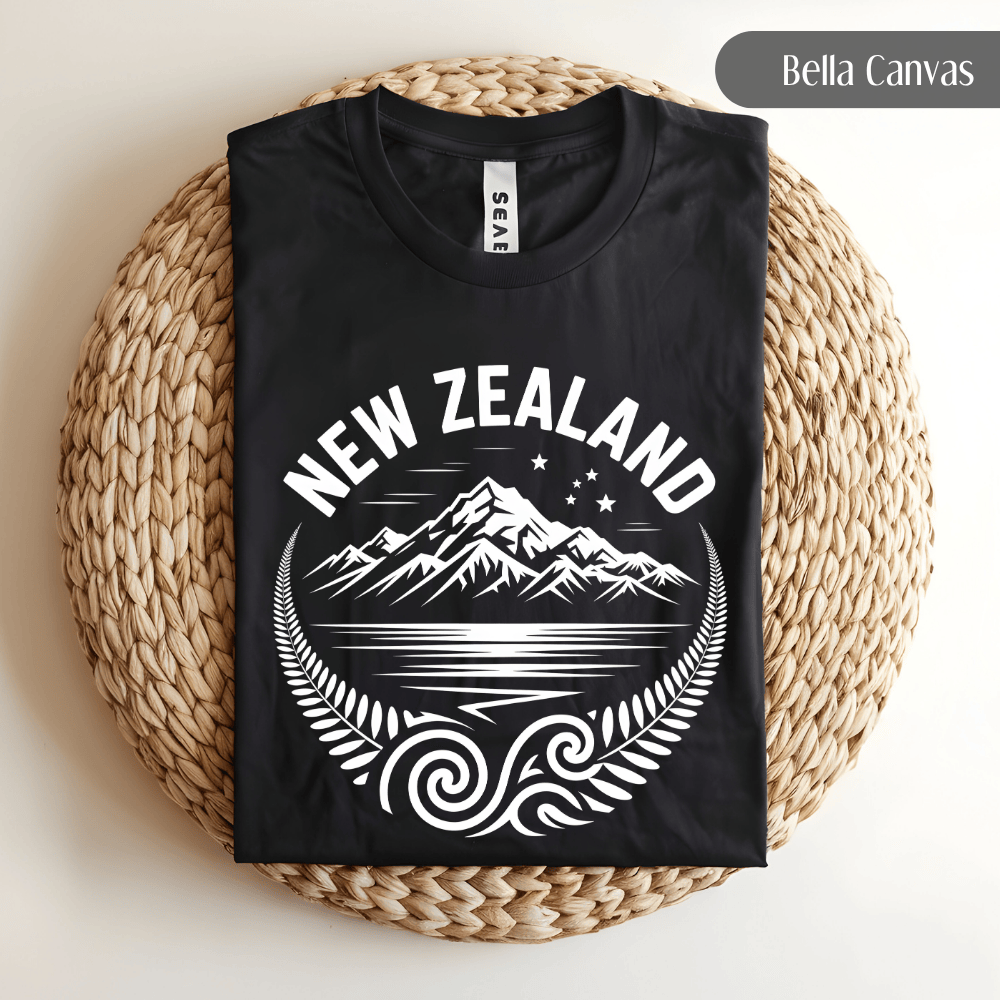 New Zealand Shirt - Maori Aotearoa Tee with Silver Fern