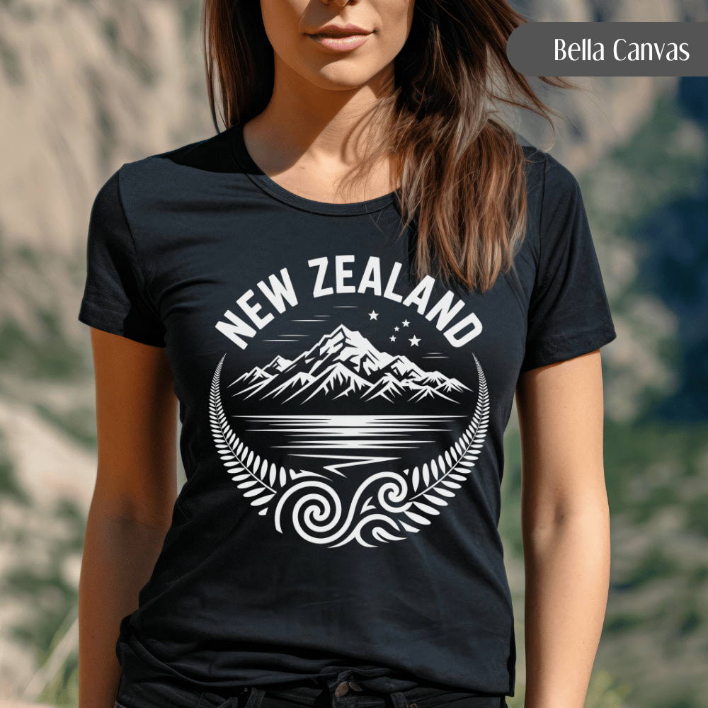New Zealand Shirt - Maori Aotearoa Tee with Silver Fern
