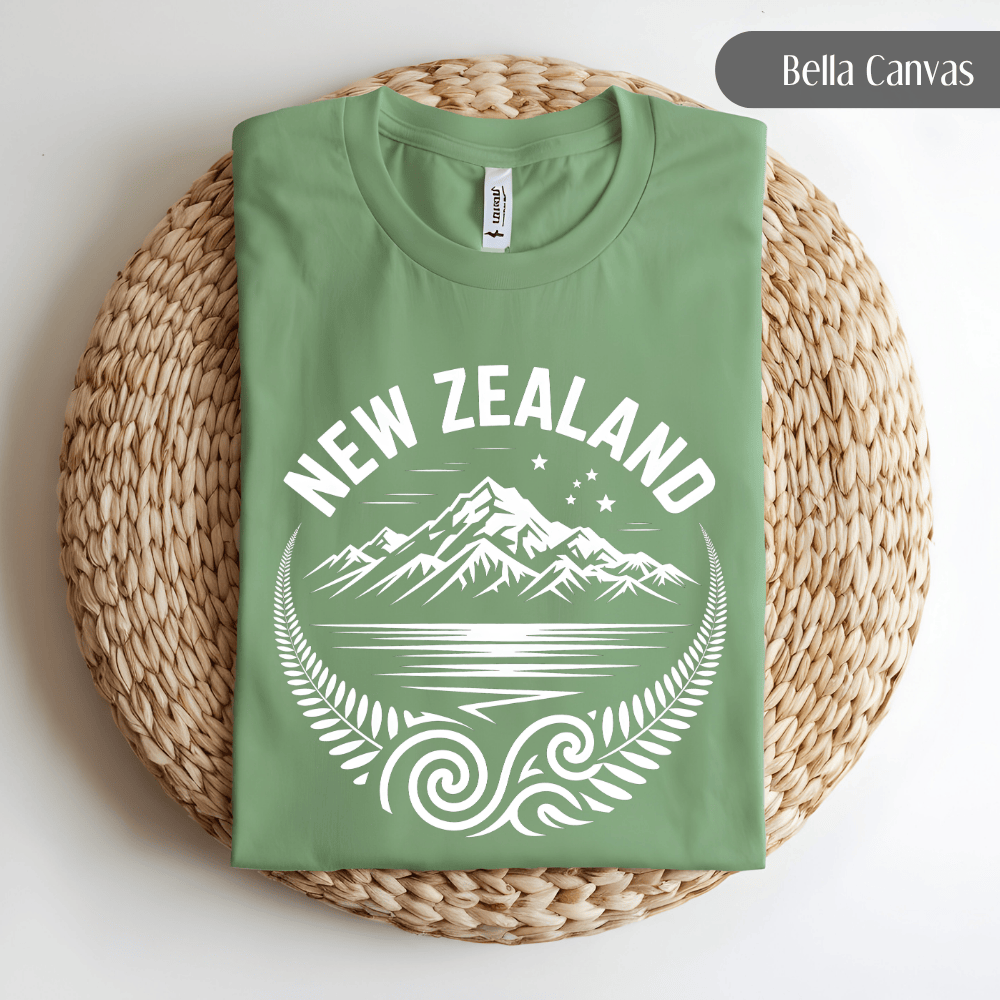 New Zealand Shirt - Maori Aotearoa Tee with Silver Fern