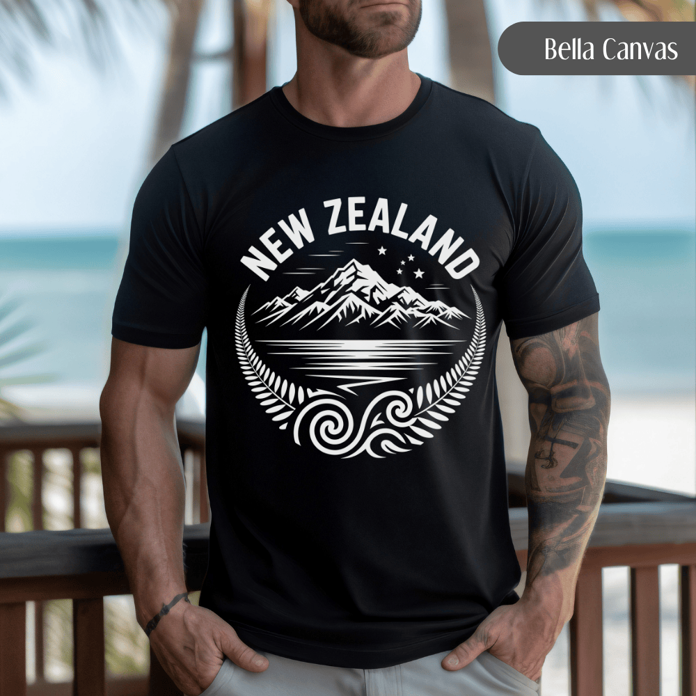 New Zealand Shirt - Maori Aotearoa Tee with Silver Fern