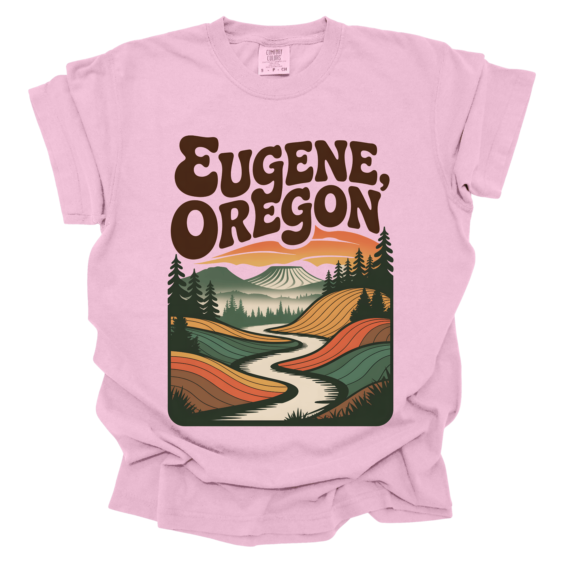 Eugene Oregon PNW Shirt Pacific Northwest Hippie Tee - Comfort Colors 1717
