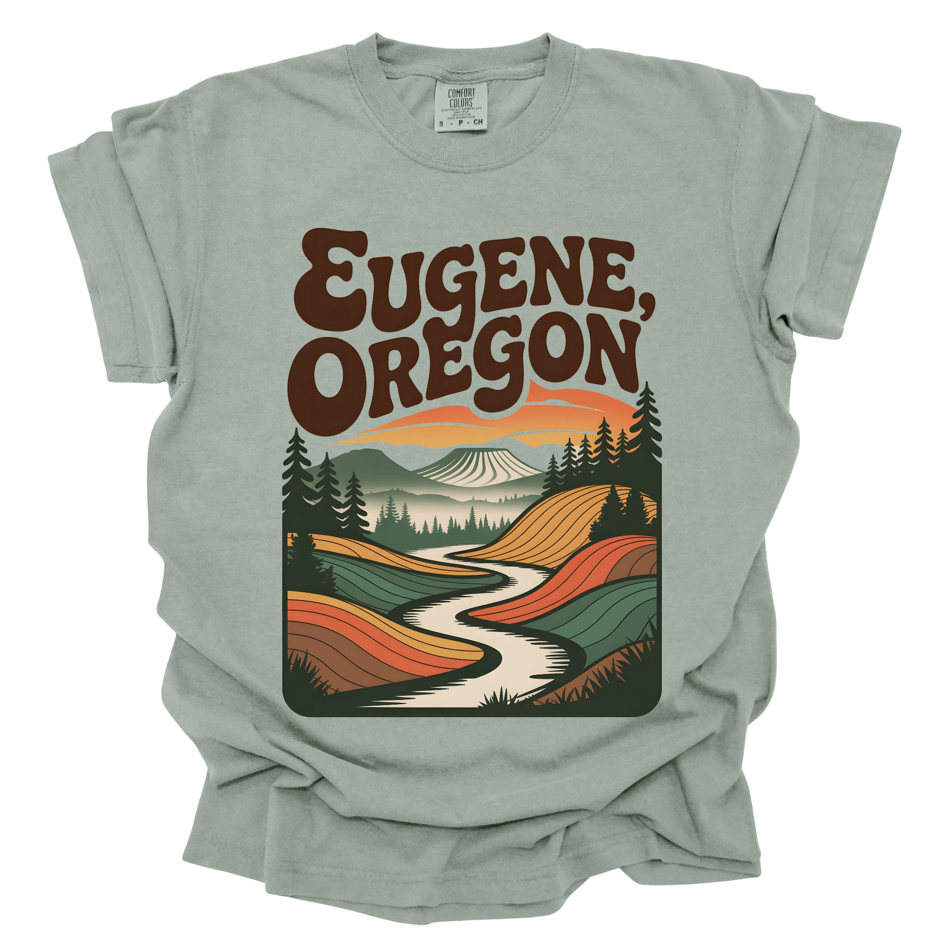 Eugene Oregon PNW Shirt Pacific Northwest Hippie Tee - Comfort Colors 1717