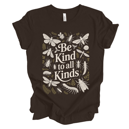 Be Kind to All Kinds TShirt - Insect Lover Tee - Bella Canvas 3001