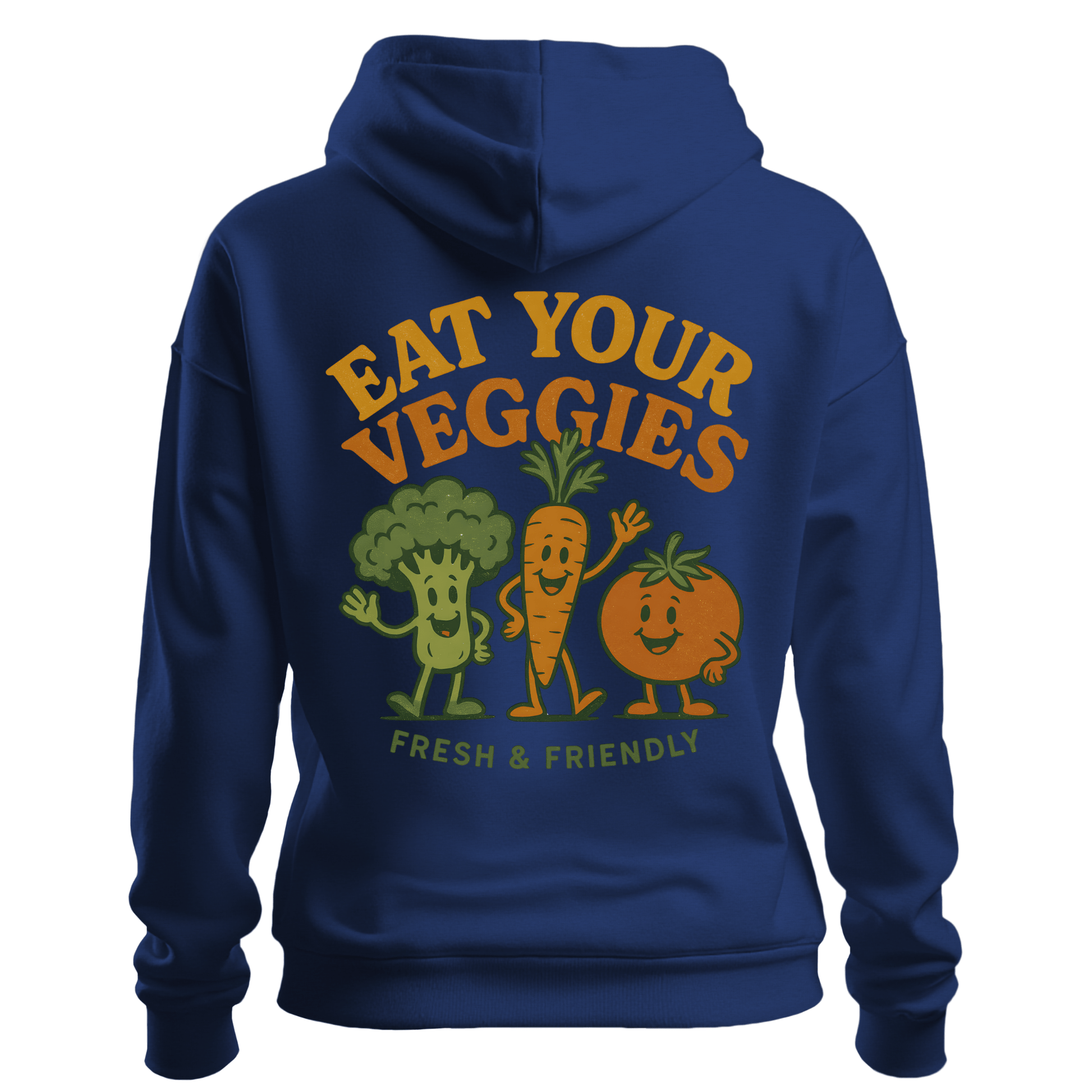 Retro Eat Your Veggies Hoodie - Vegan Vegetarian Gildan 18500 Unisex Pullover