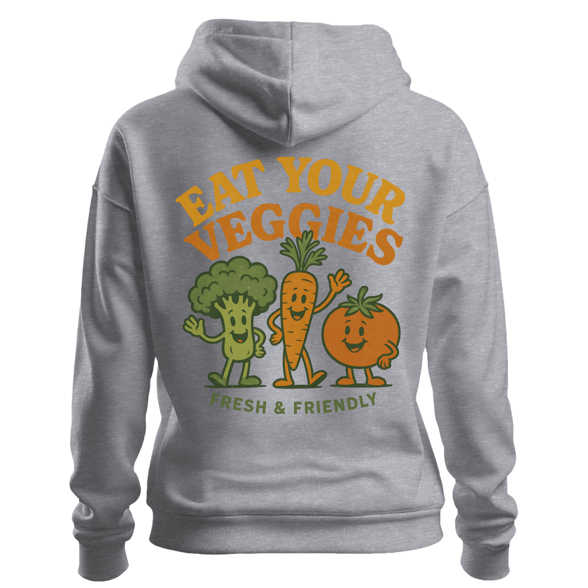 Retro Eat Your Veggies Hoodie - Vegan Vegetarian Gildan 18500 Unisex Pullover