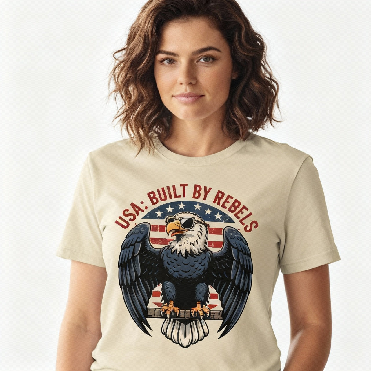 USA 4th of July T-Shirt Patriotic American Eagle Graphic Tee Independence Day 1776