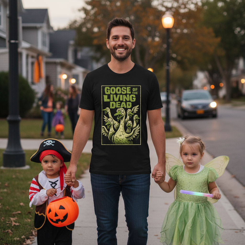 Halloween Goose Shirt | Funny Zombie Graphic Tee | Goose Of The Living Dead