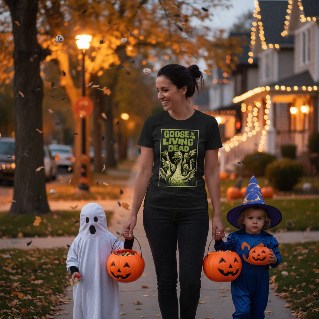Halloween Goose Shirt | Funny Zombie Graphic Tee | Goose Of The Living Dead