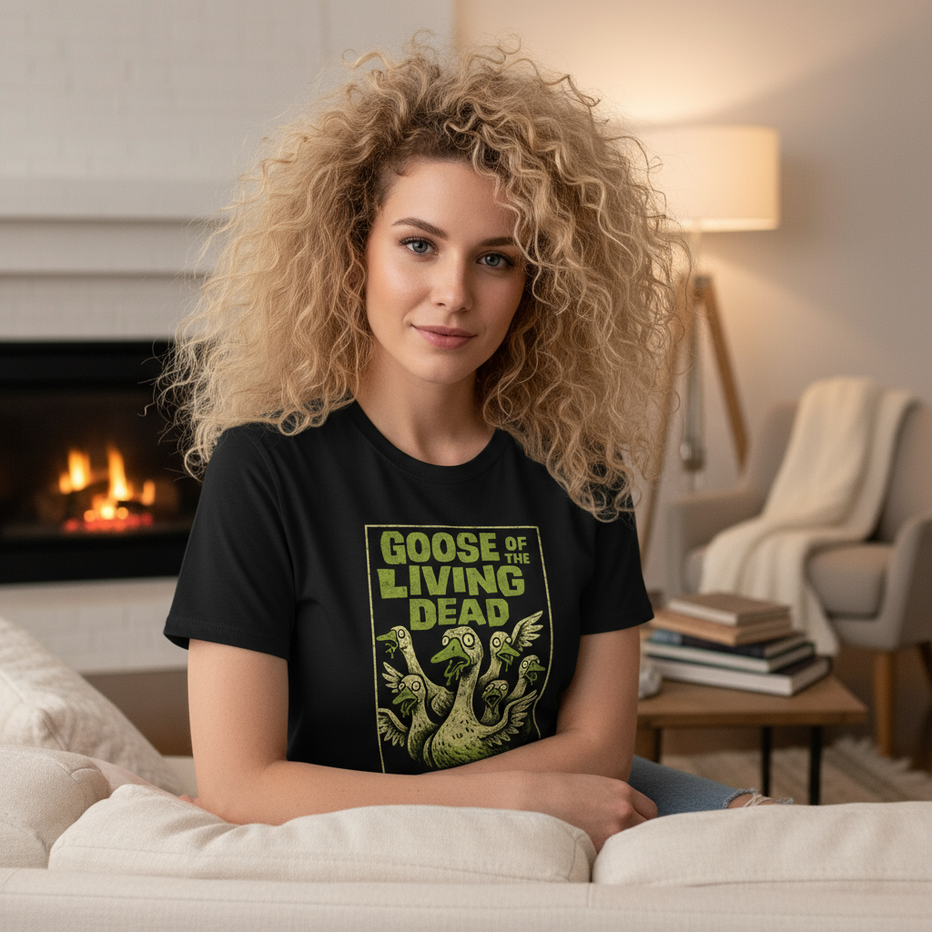 Halloween Goose Shirt | Funny Zombie Graphic Tee | Goose Of The Living Dead