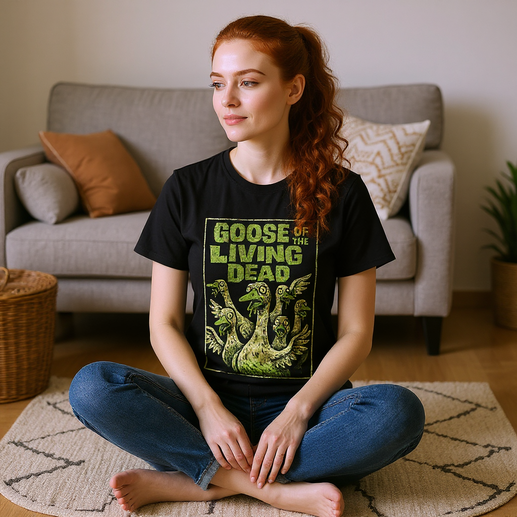 Halloween Goose Shirt | Funny Zombie Graphic Tee | Goose Of The Living Dead