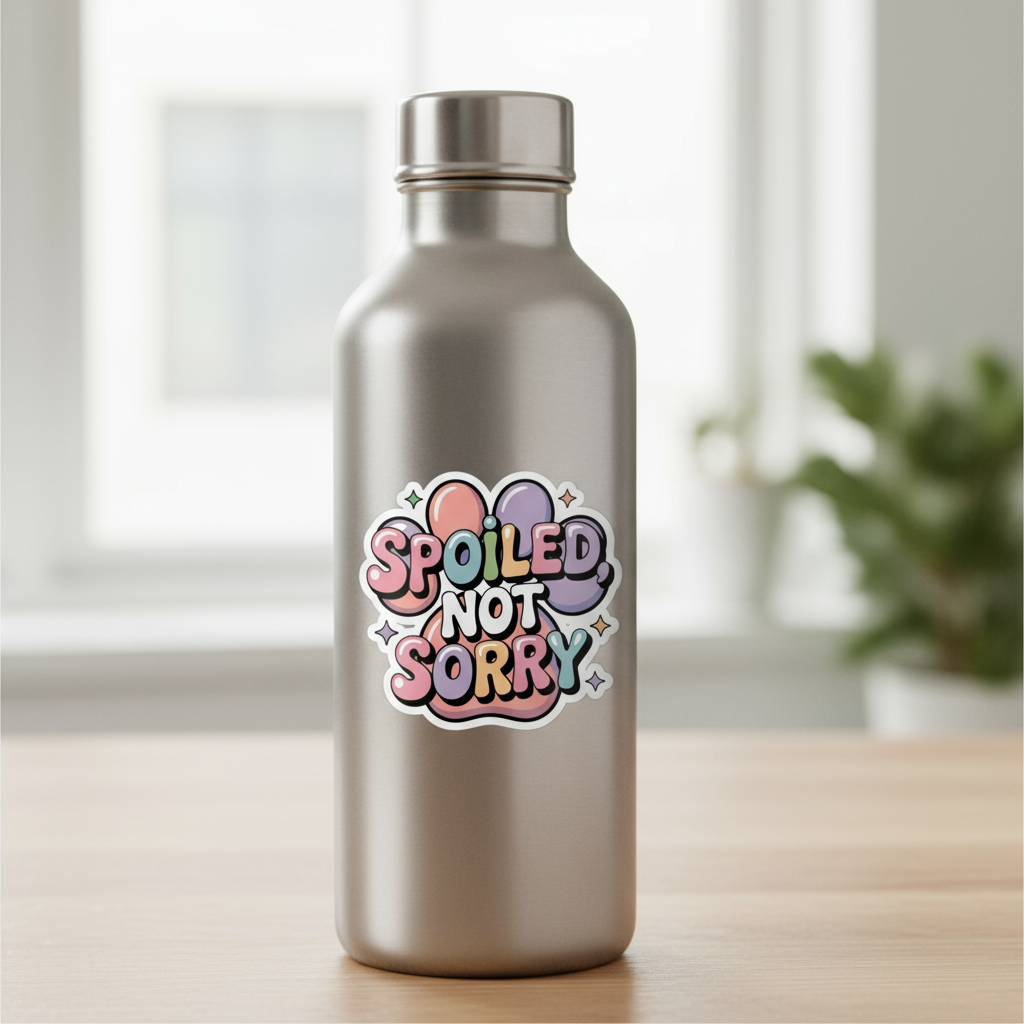 Spoiled Not Sorry Sticker for Pet Lovers – Cute Pastel Paw Print Vinyl Decal