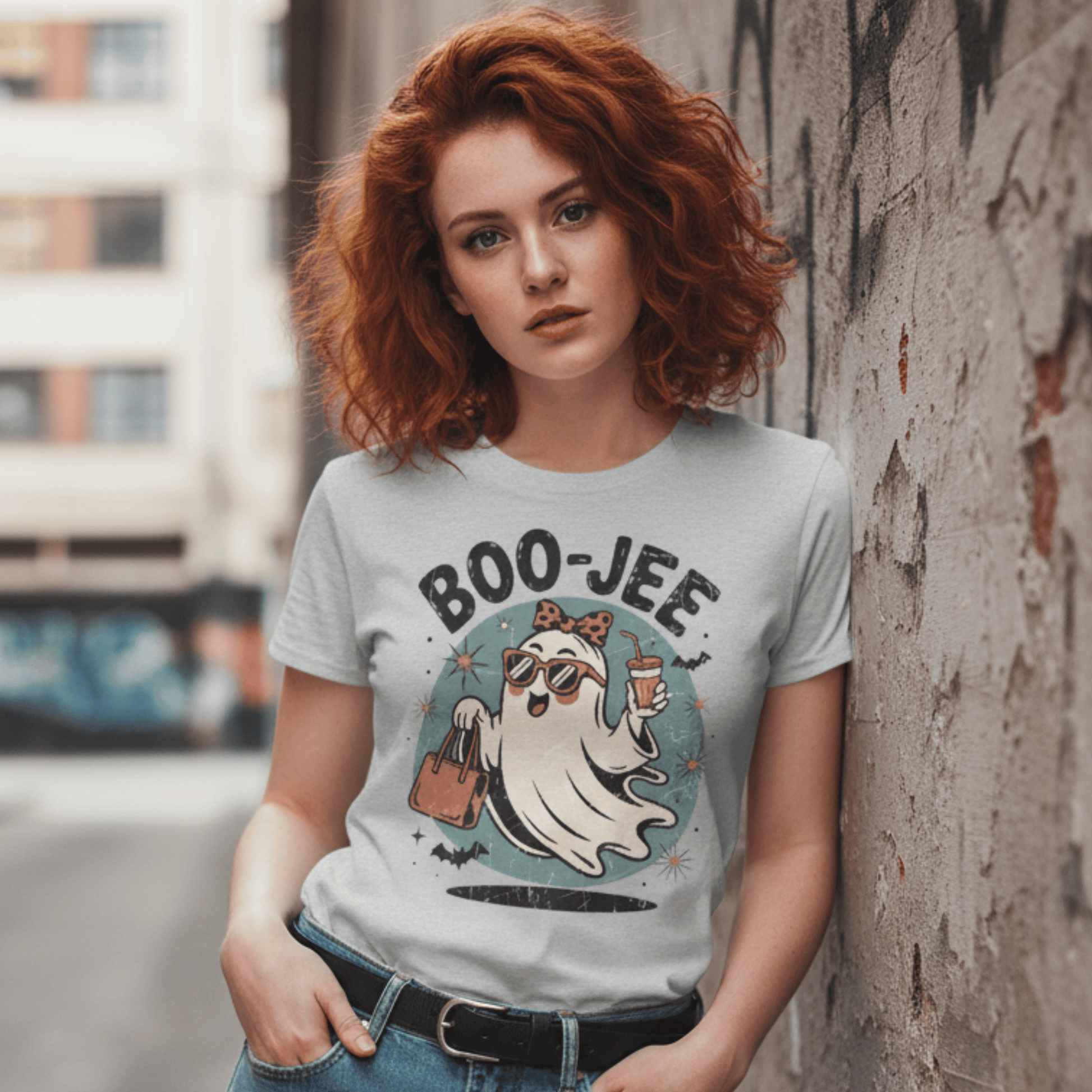Boujee Ghost Shirt | Funny Halloween Tee | Retro Spooky Season | Cute Ghost Graphic Tee