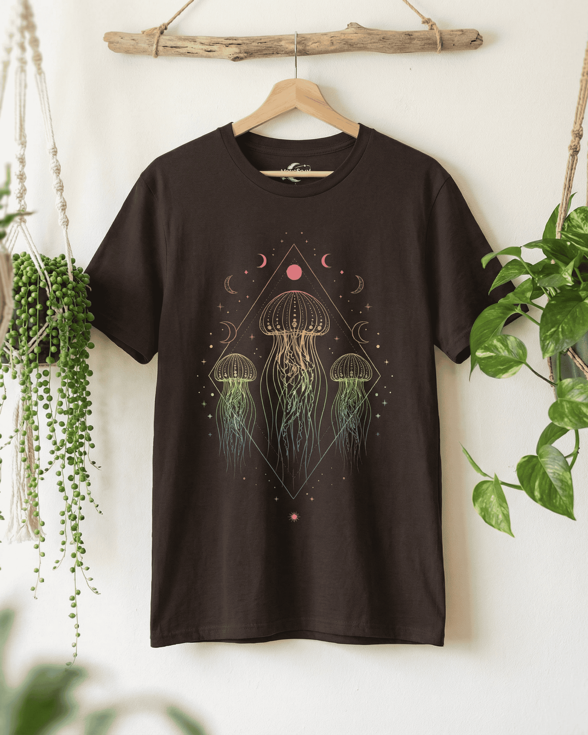 Rainbow Jellyfish T-Shirt - Celestial Boho Festival Graphic Tee