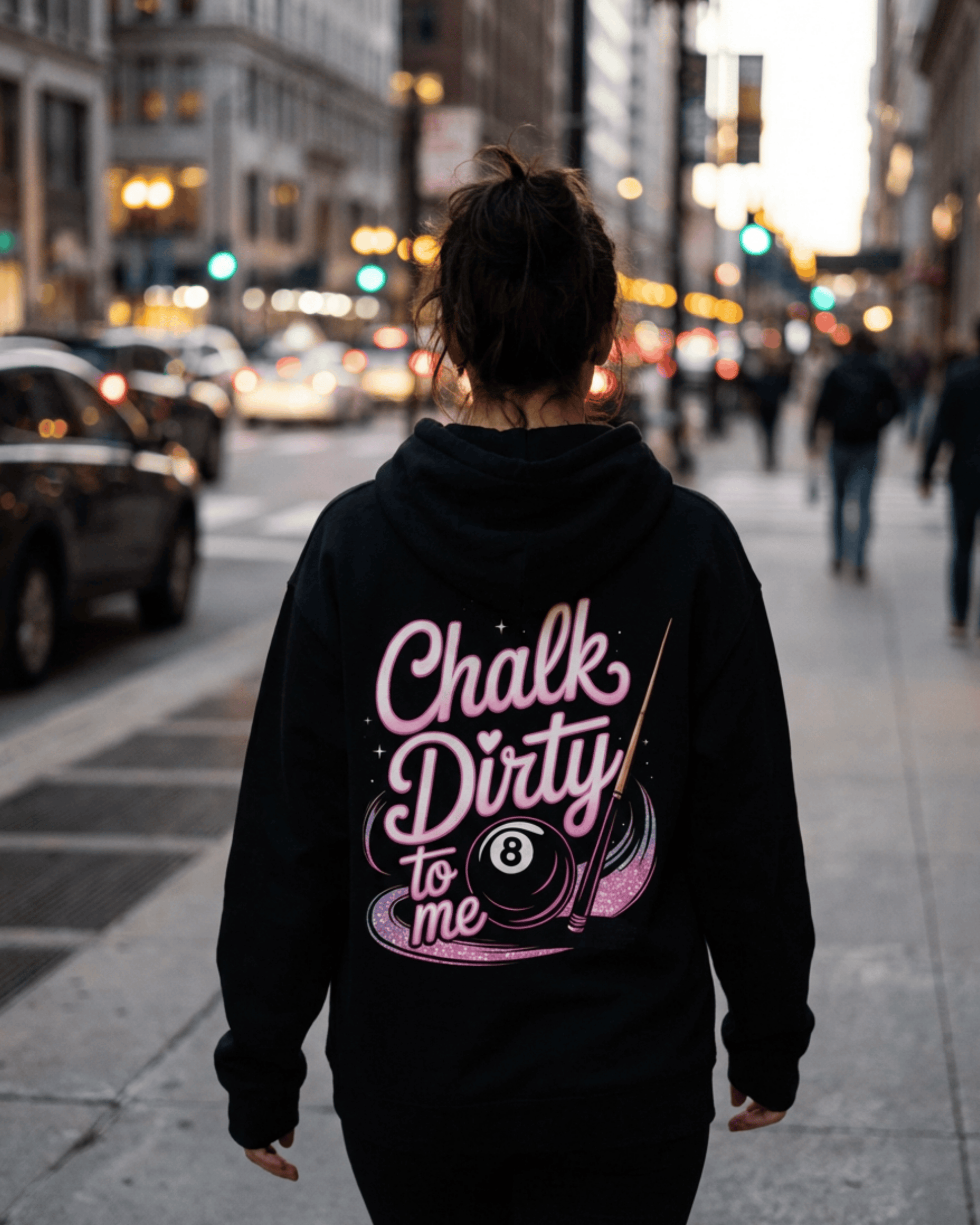 Chalk Dirty To Me Hoodie - Women's Billiards Pool Player Hooded Sweatshirt