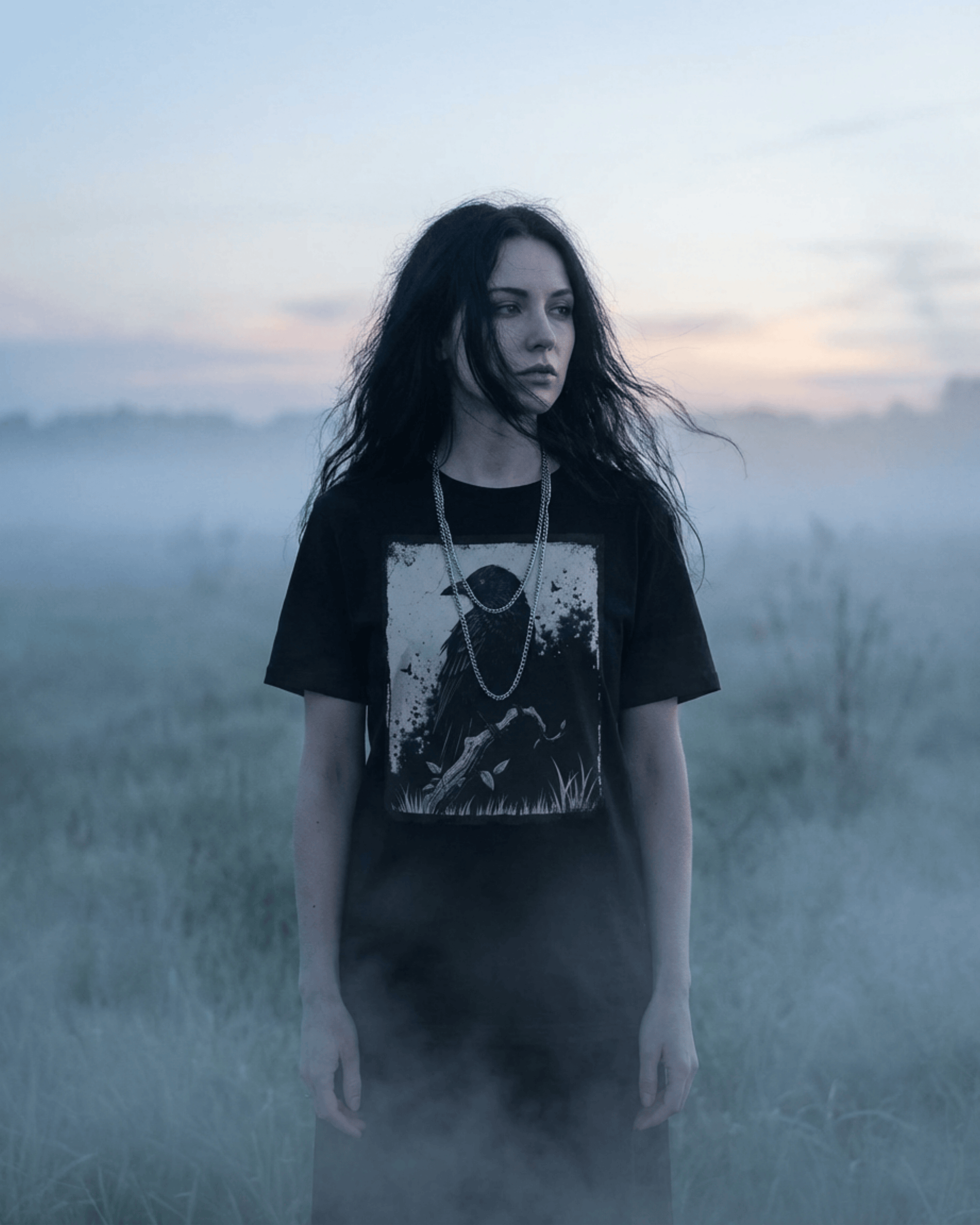 Comfort Colors Black Raven T-Shirt - Dark Academia Alternative Aesthetic Graphic Tee