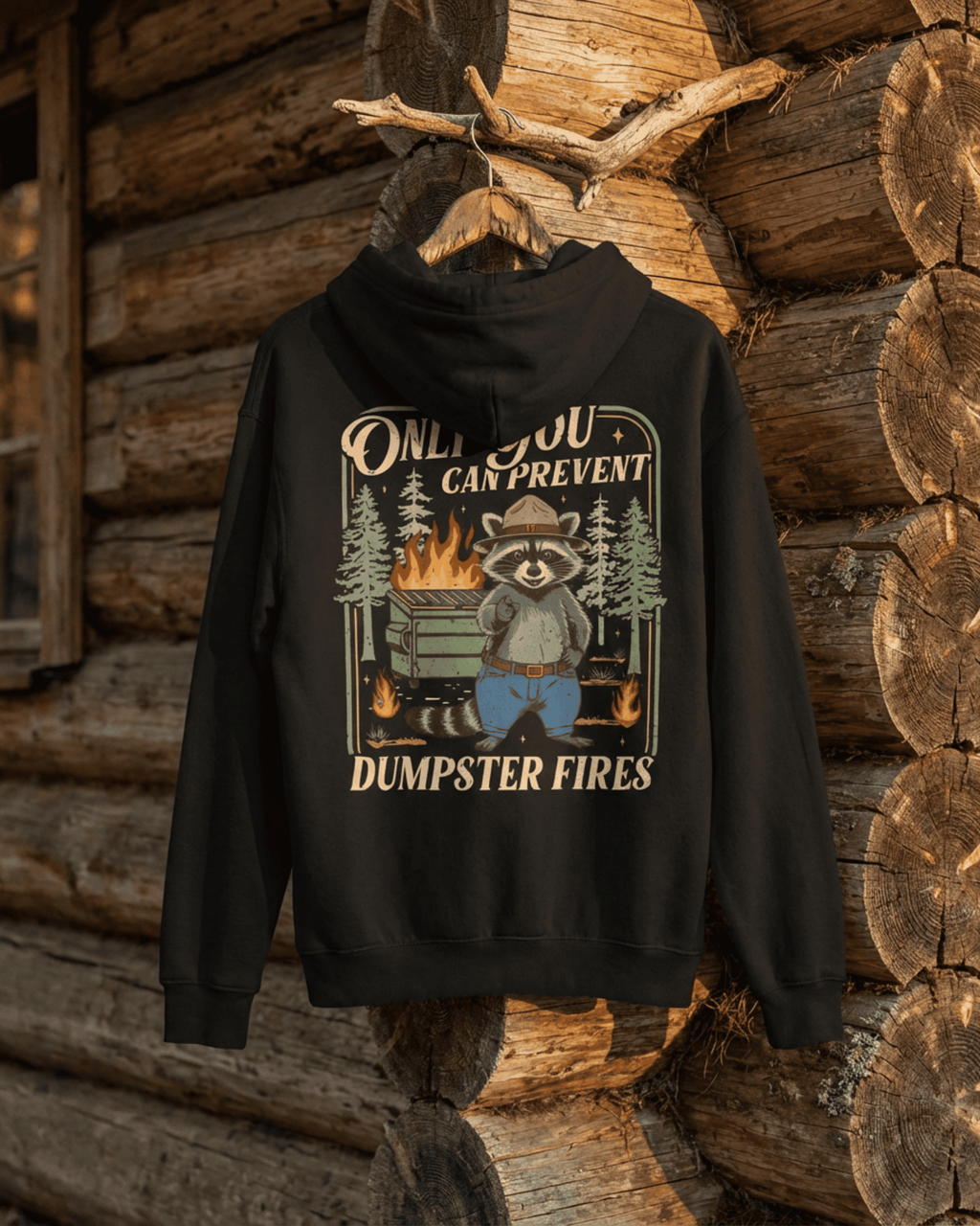 Only You Can Prevent Dumpster Fires Raccoon Hoodie - Funny Mental Health Hooded Sweatshirt
