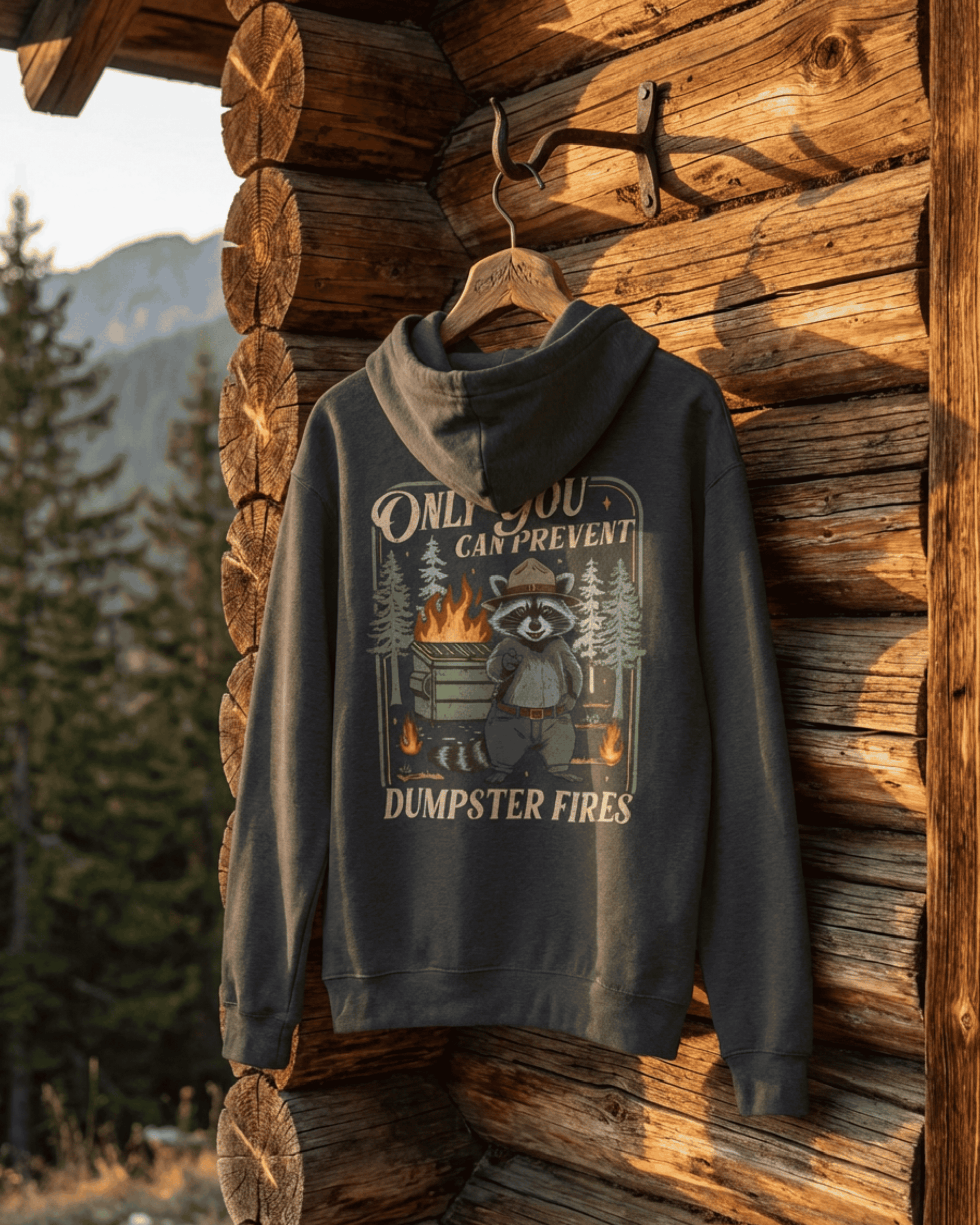 Only You Can Prevent Dumpster Fires Raccoon Hoodie - Funny Mental Health Hooded Sweatshirt