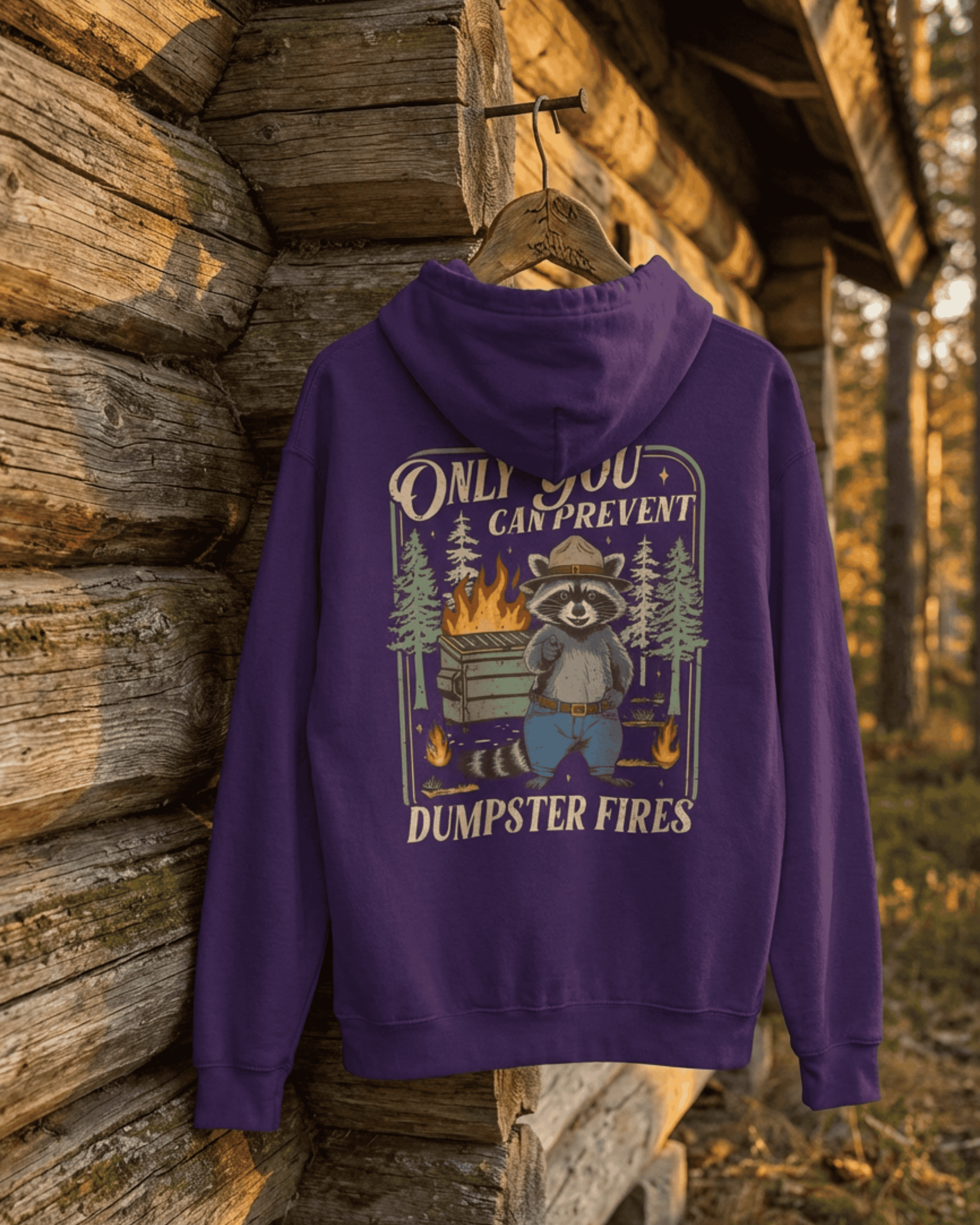 Only You Can Prevent Dumpster Fires Raccoon Hoodie - Funny Mental Health Hooded Sweatshirt