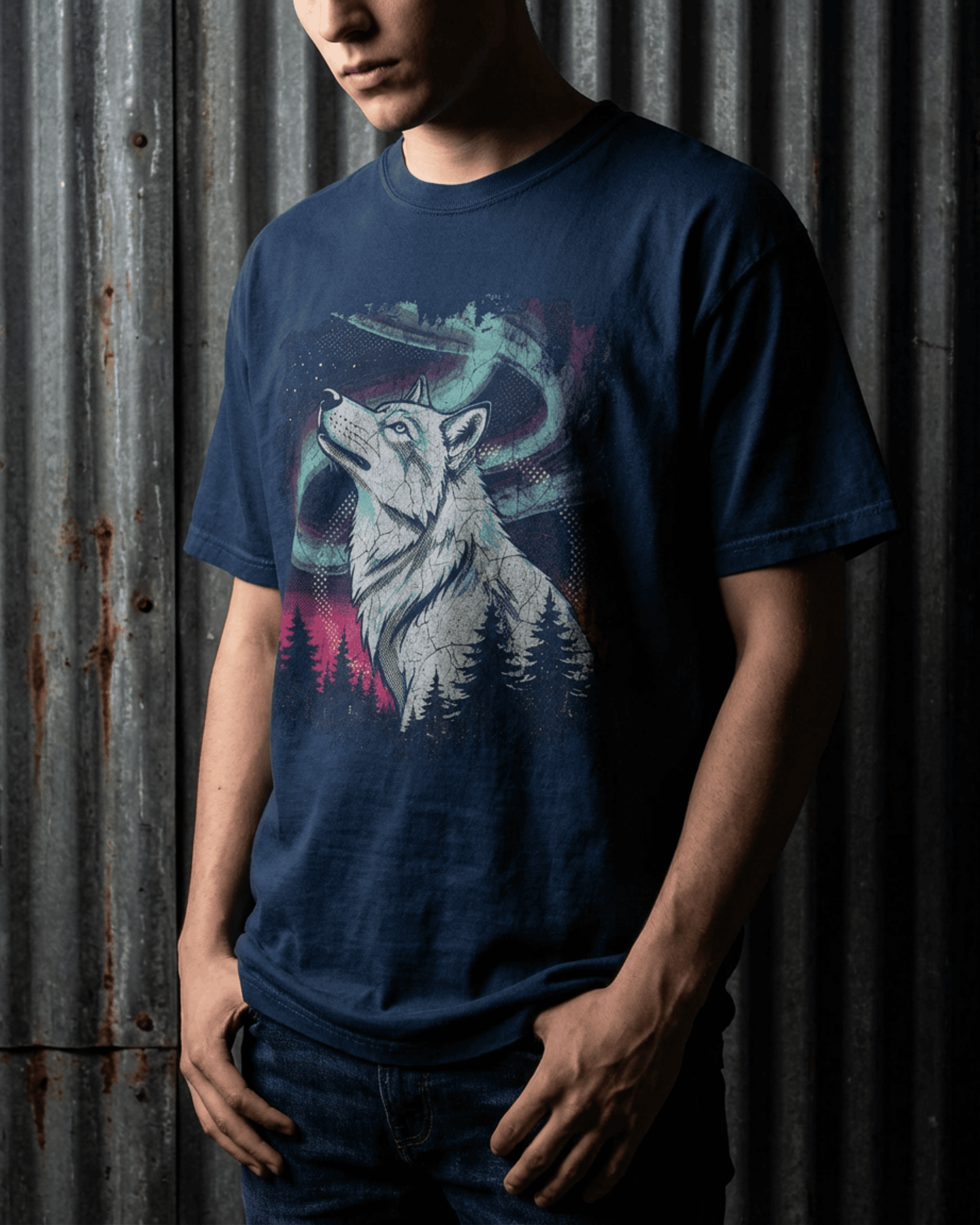 Howling Wolf Comfort Colors 90s Grunge Tshirt - Retro Wild Free Graphic Tee