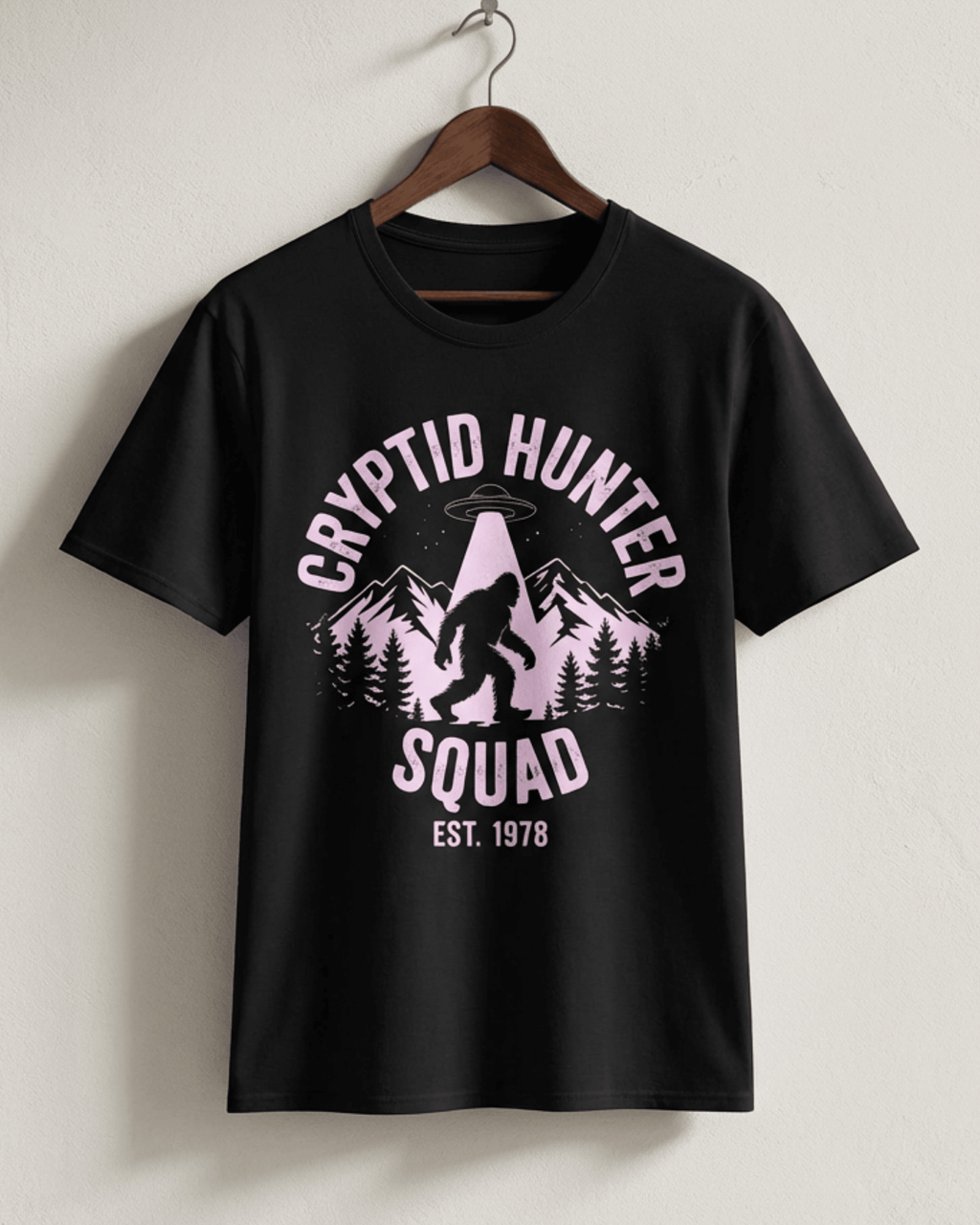 Cryptid Hunter Squad T-Shirt - Bigfoot Paranormal UFO Graphic Tee