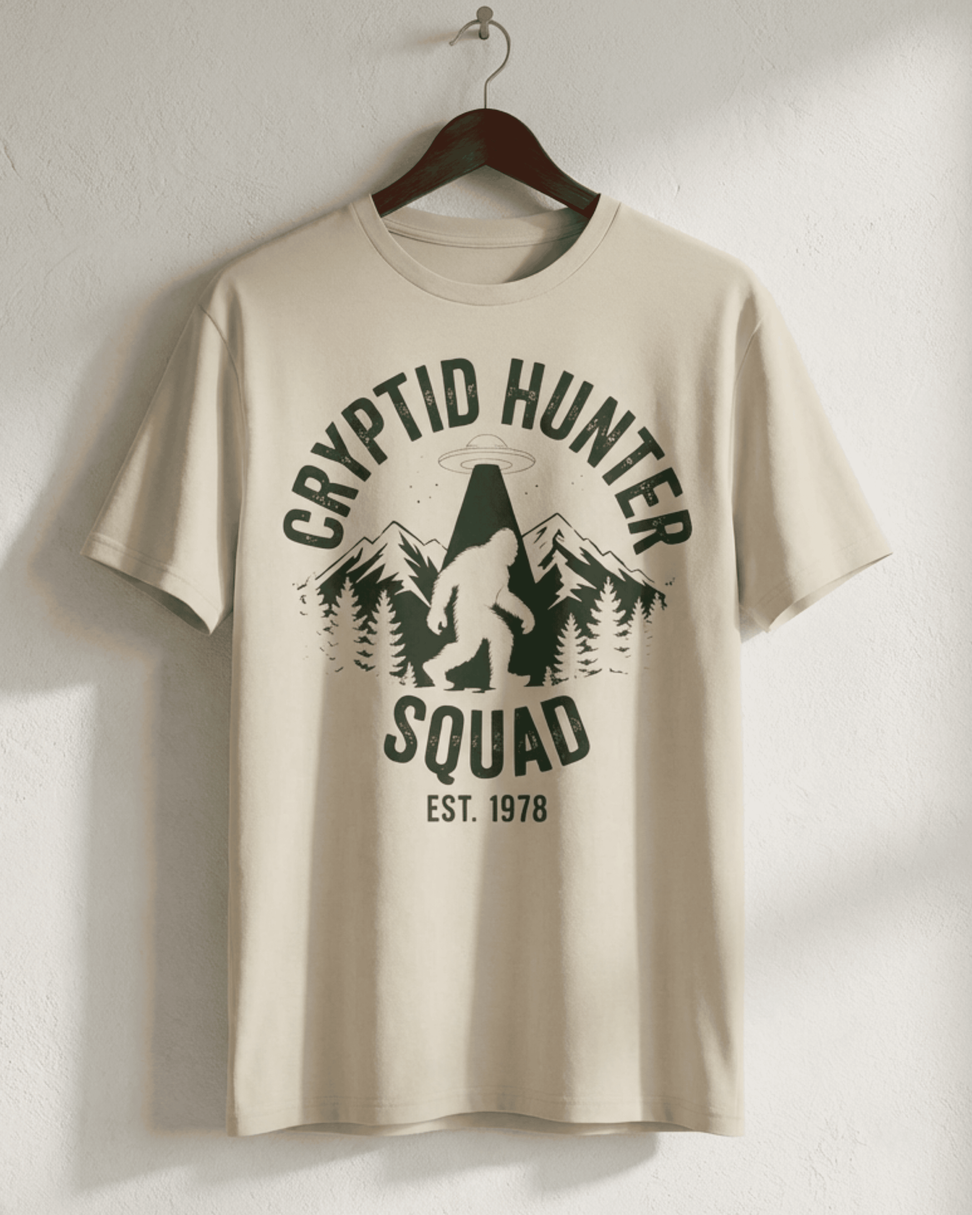 Cryptid Hunter Squad T-Shirt - Bigfoot Paranormal UFO Graphic Tee