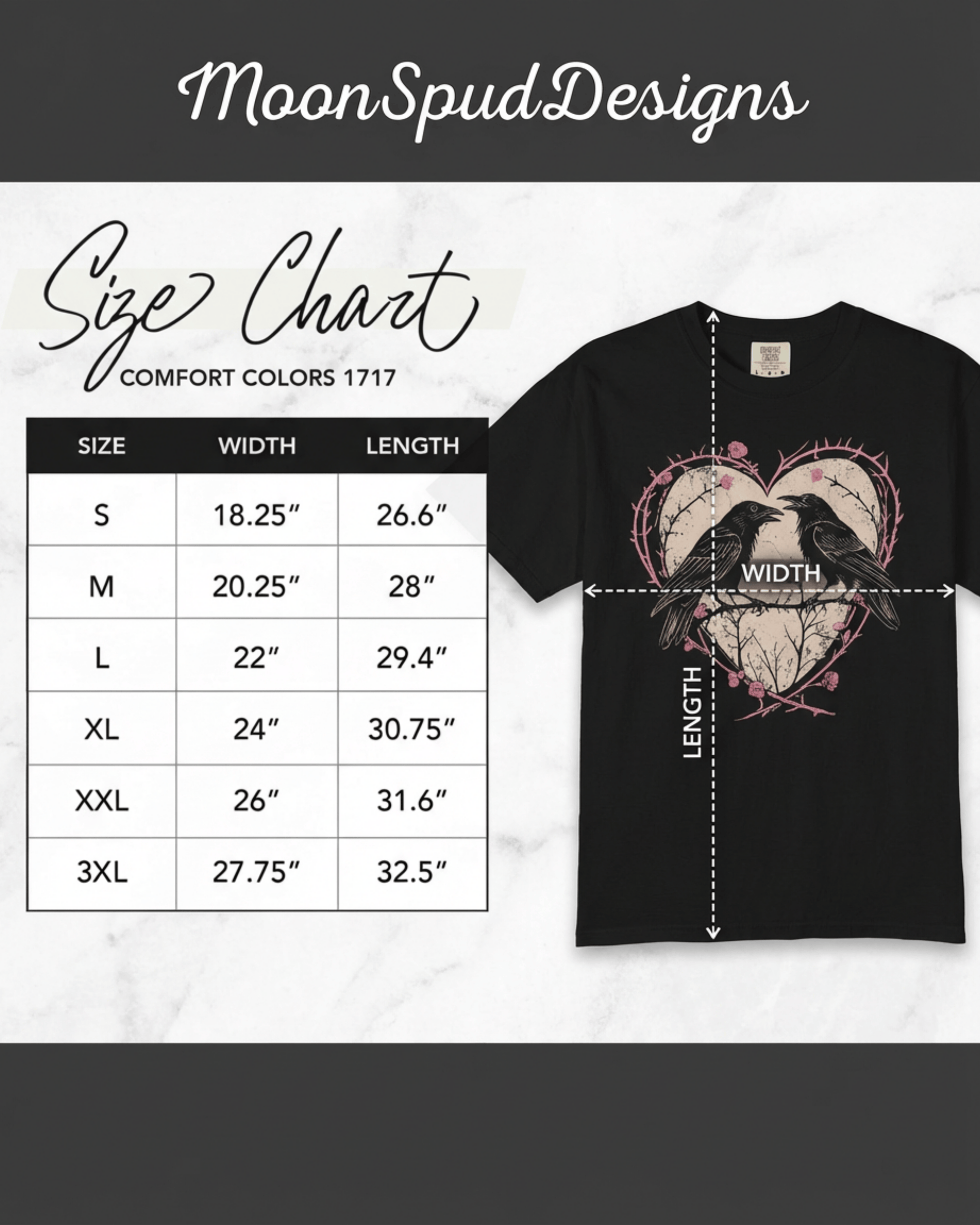 Vintage Raven Comfort Colors Valentine T-Shirt - Dark Romance Goth Aesthetic Graphic Tee
