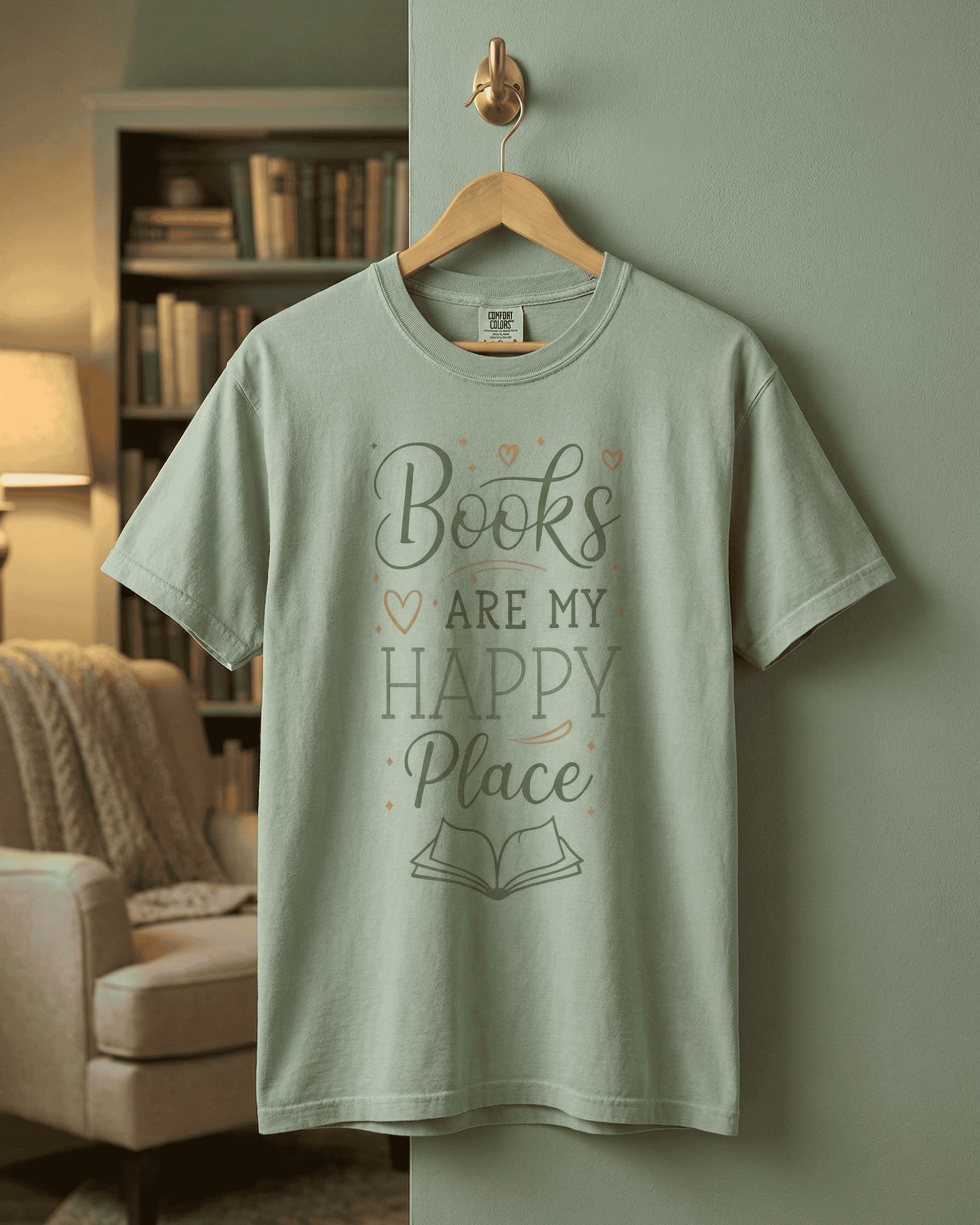 Comfort Colors Minimalist Book Lover T-shirt -  Bookish Bookworm Reading Graphic Tee