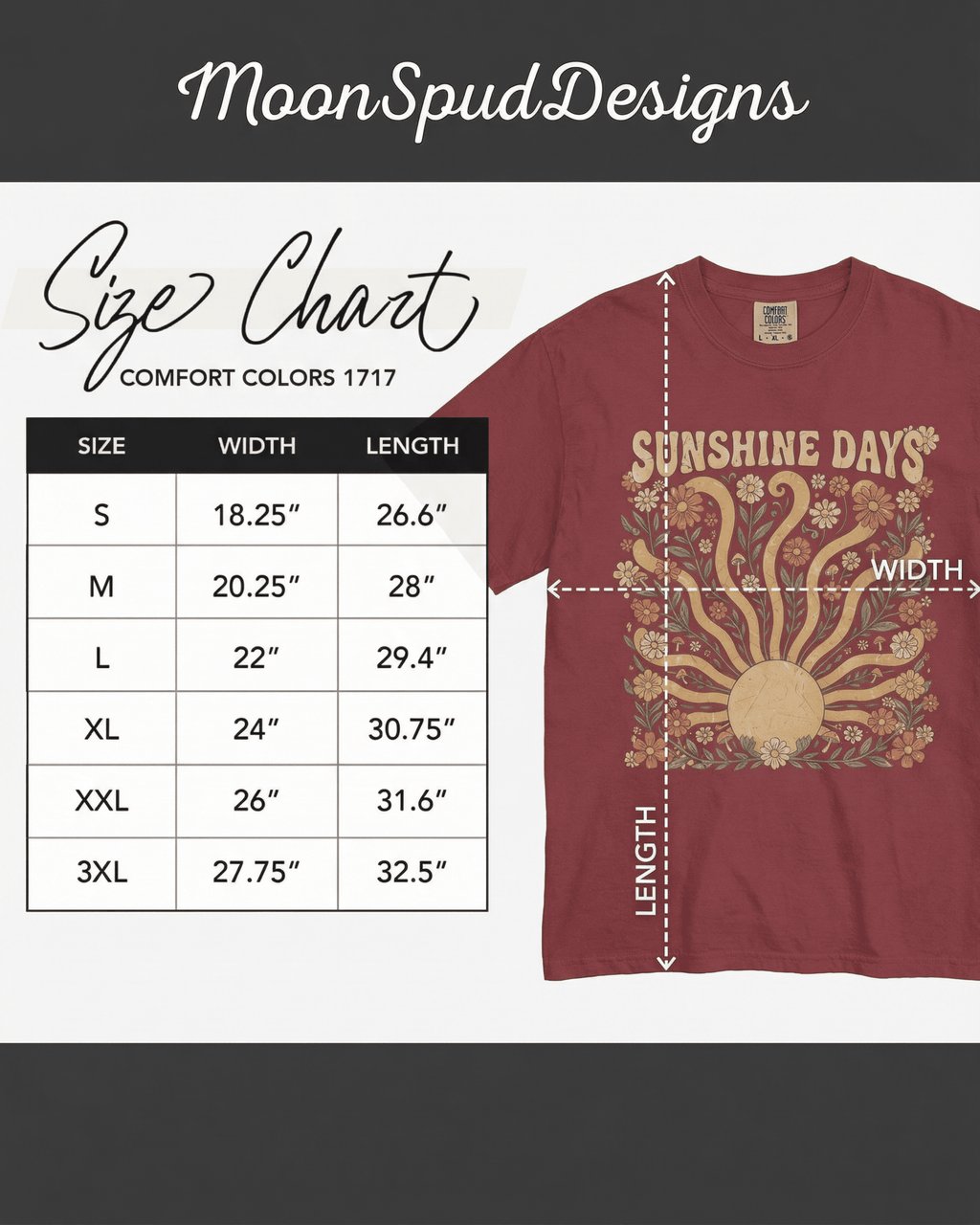 Comfort Colors Summer Sunshine Days T-Shirt - Retro Hippie Wildflowers Graphic Tee